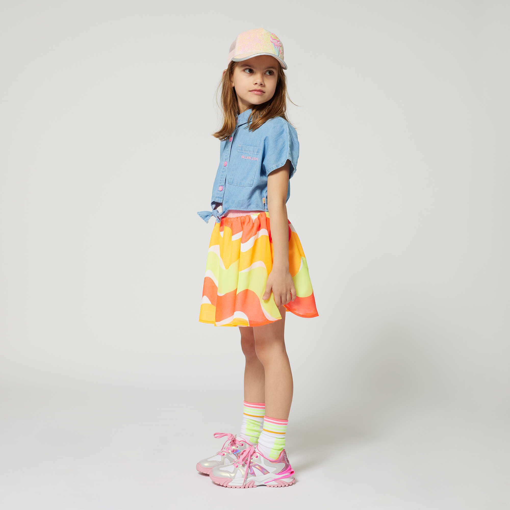 Bimaterial dress with collar BILLIEBLUSH for GIRL