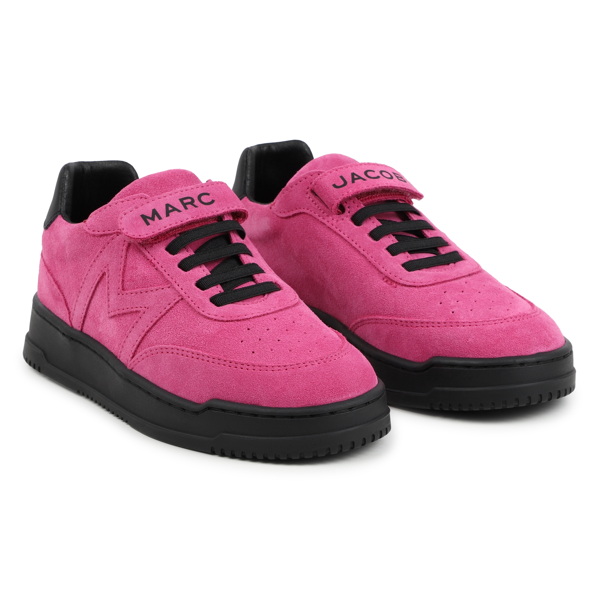 MARC JACOBS Baskets en cuir de vachette a lacets fille rose Kids around