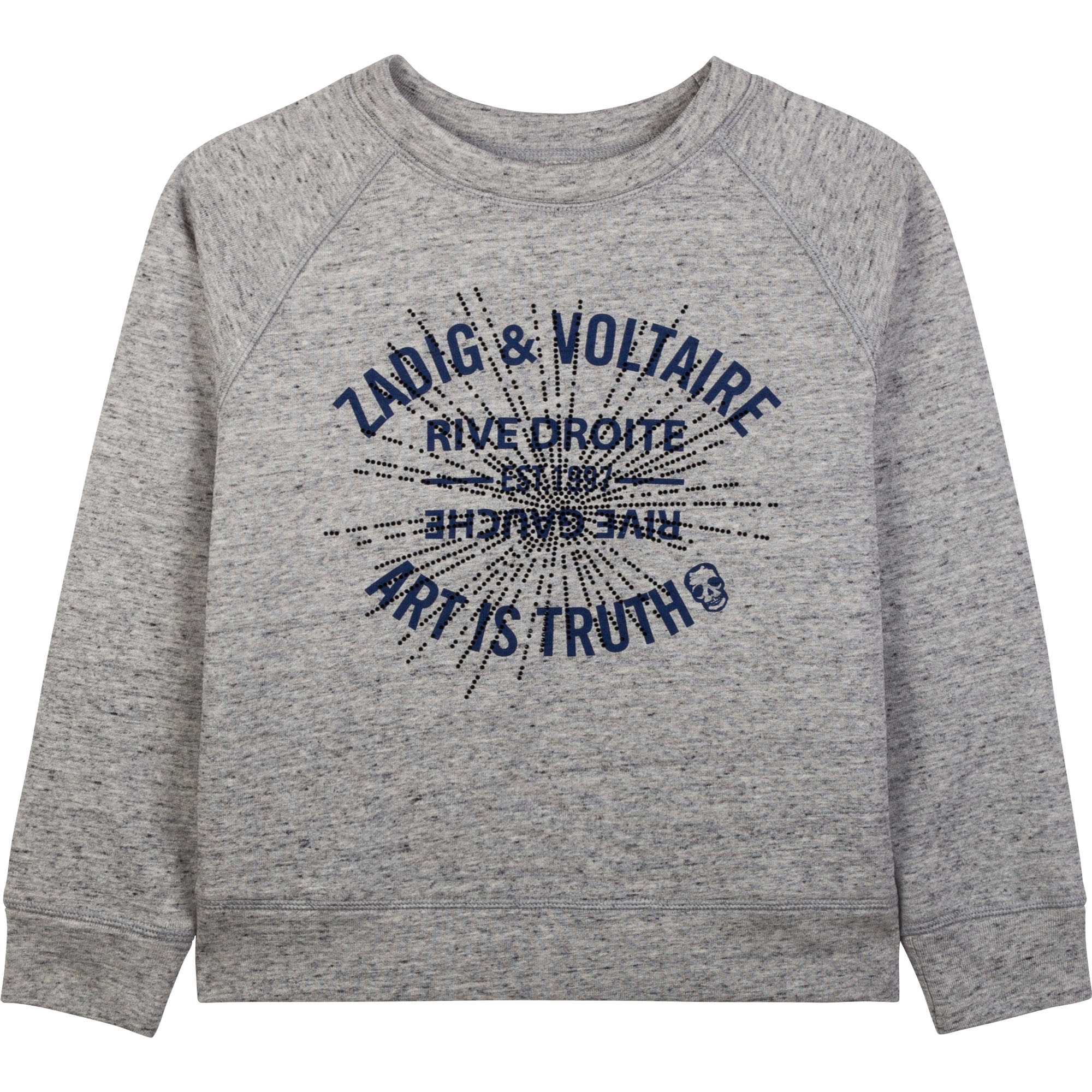 Sweater van gemêleerde katoenen fleece ZADIG & VOLTAIRE Voor