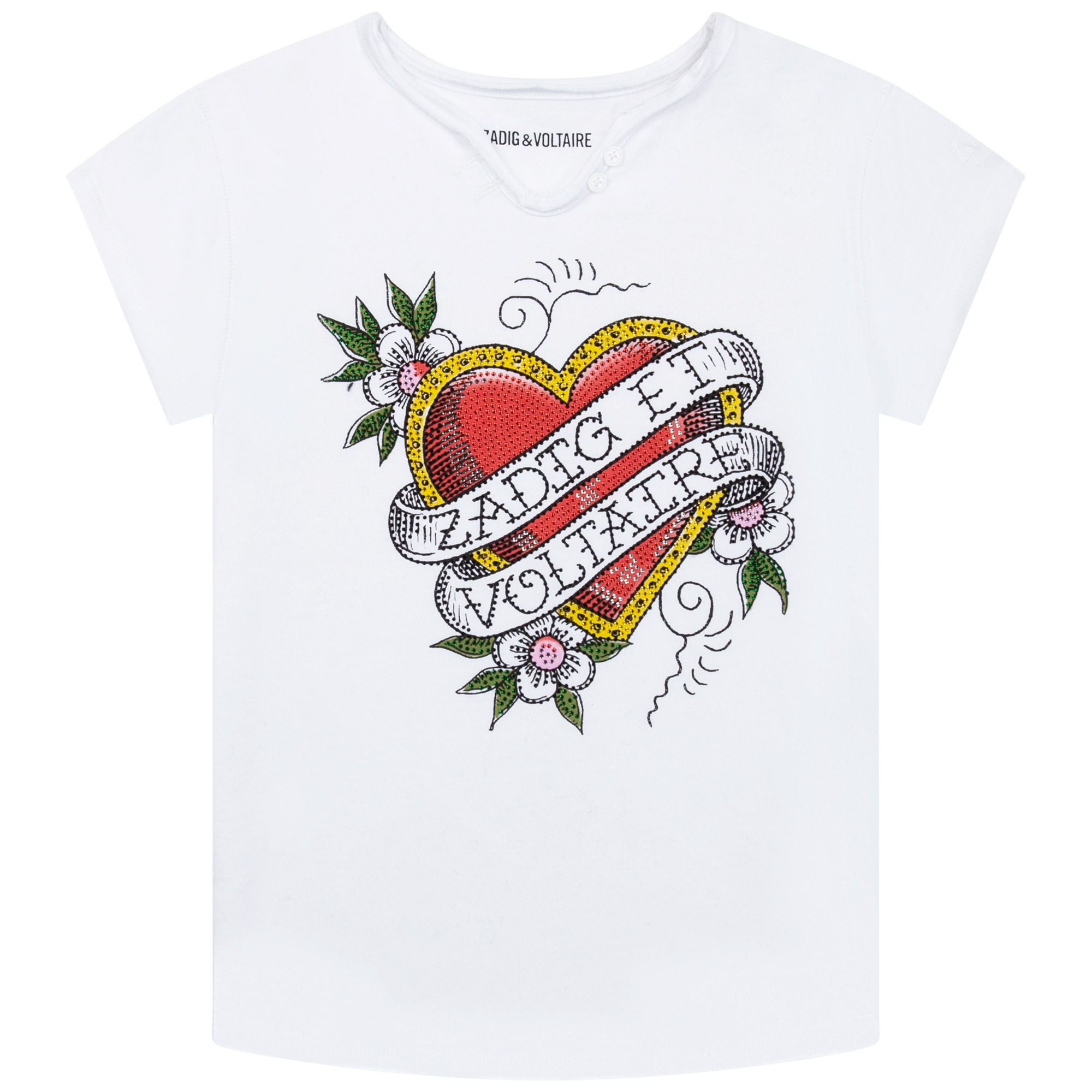 Multicoloured rhinestone t-shirt ZADIG & VOLTAIRE for GIRL