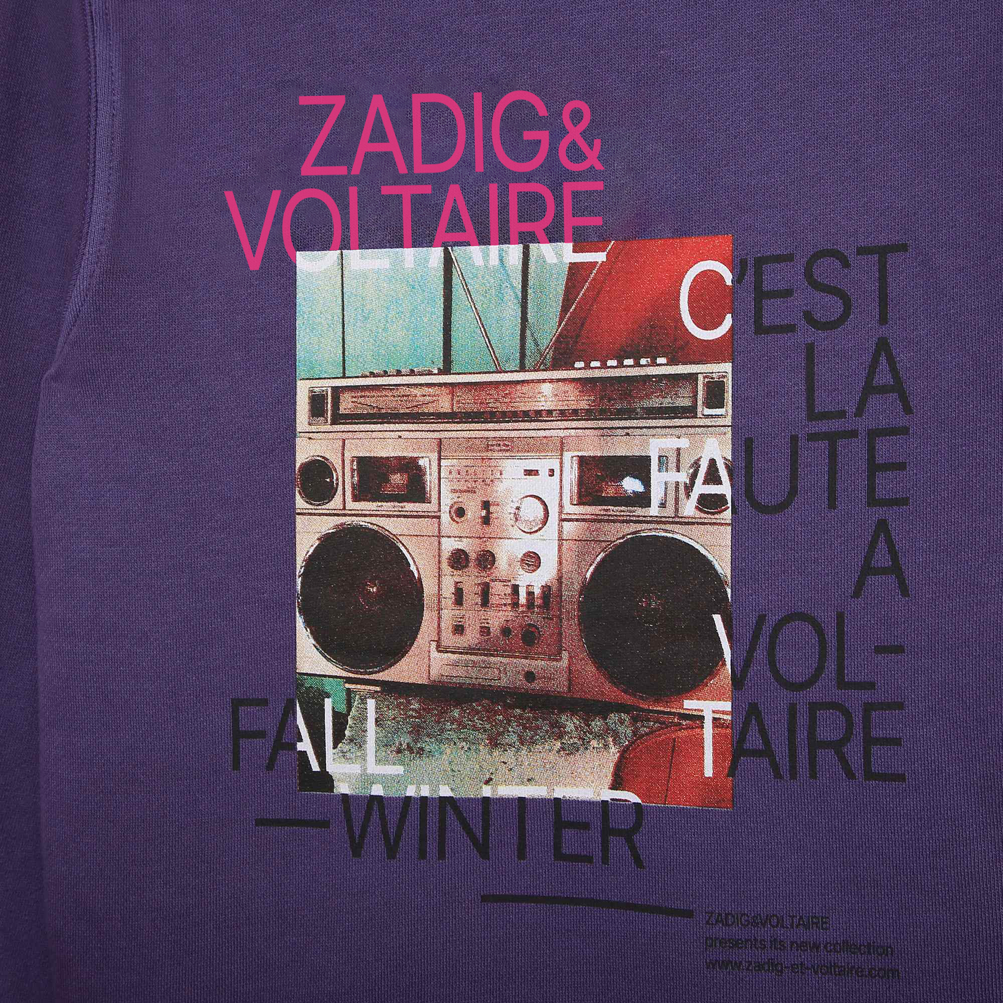 Sweat-shirt à capuche molleton ZADIG & VOLTAIRE pour FILLE