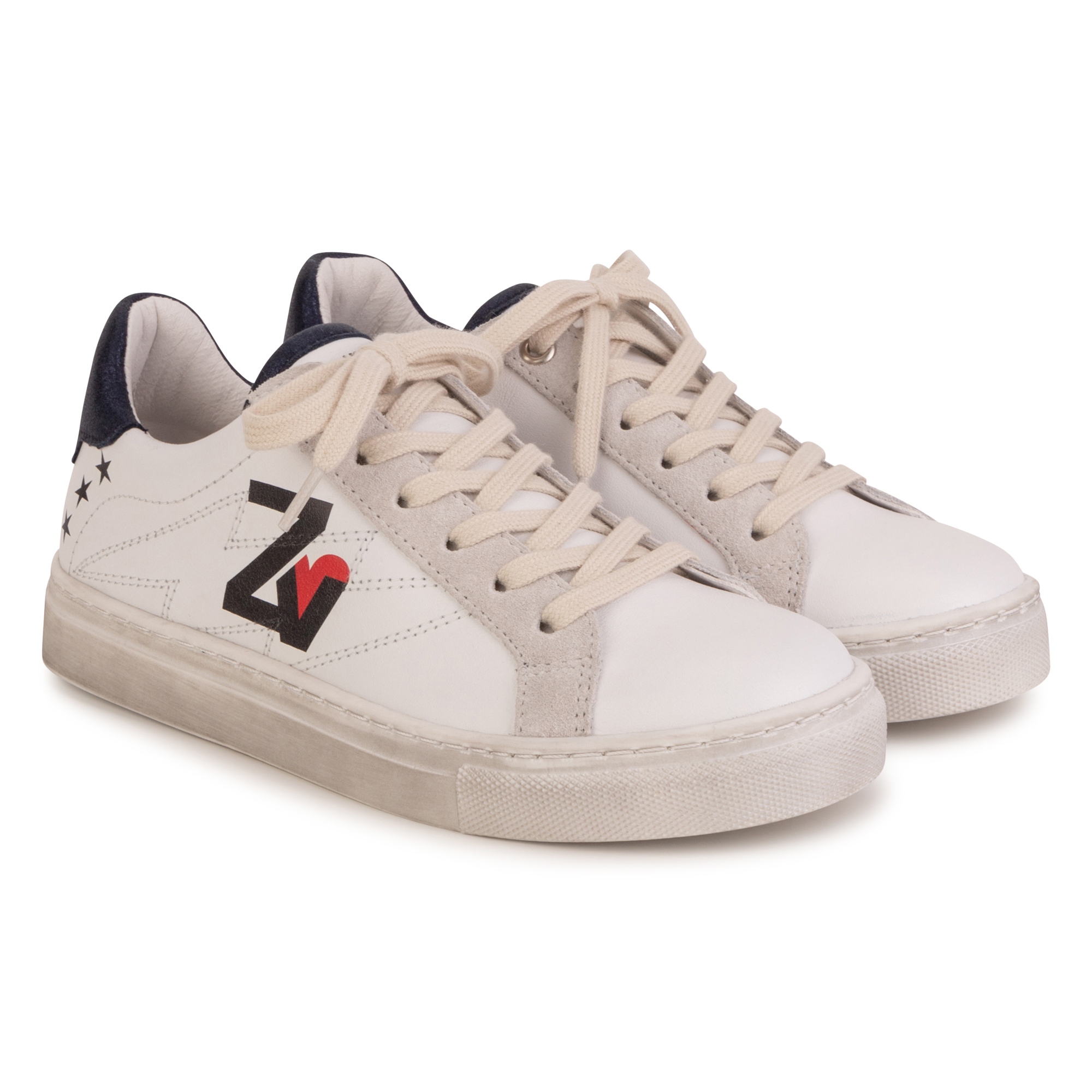 Worn-effect leather trainers ZADIG & VOLTAIRE for GIRL