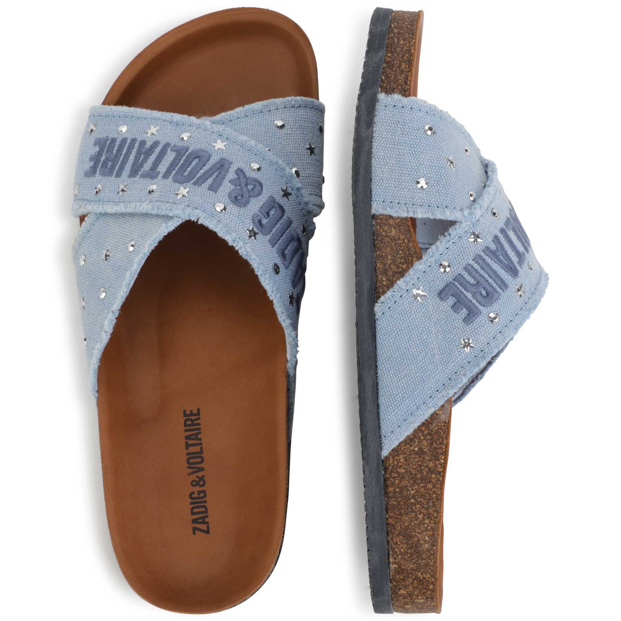 Embroidered canvas sandals ZADIG & VOLTAIRE for GIRL