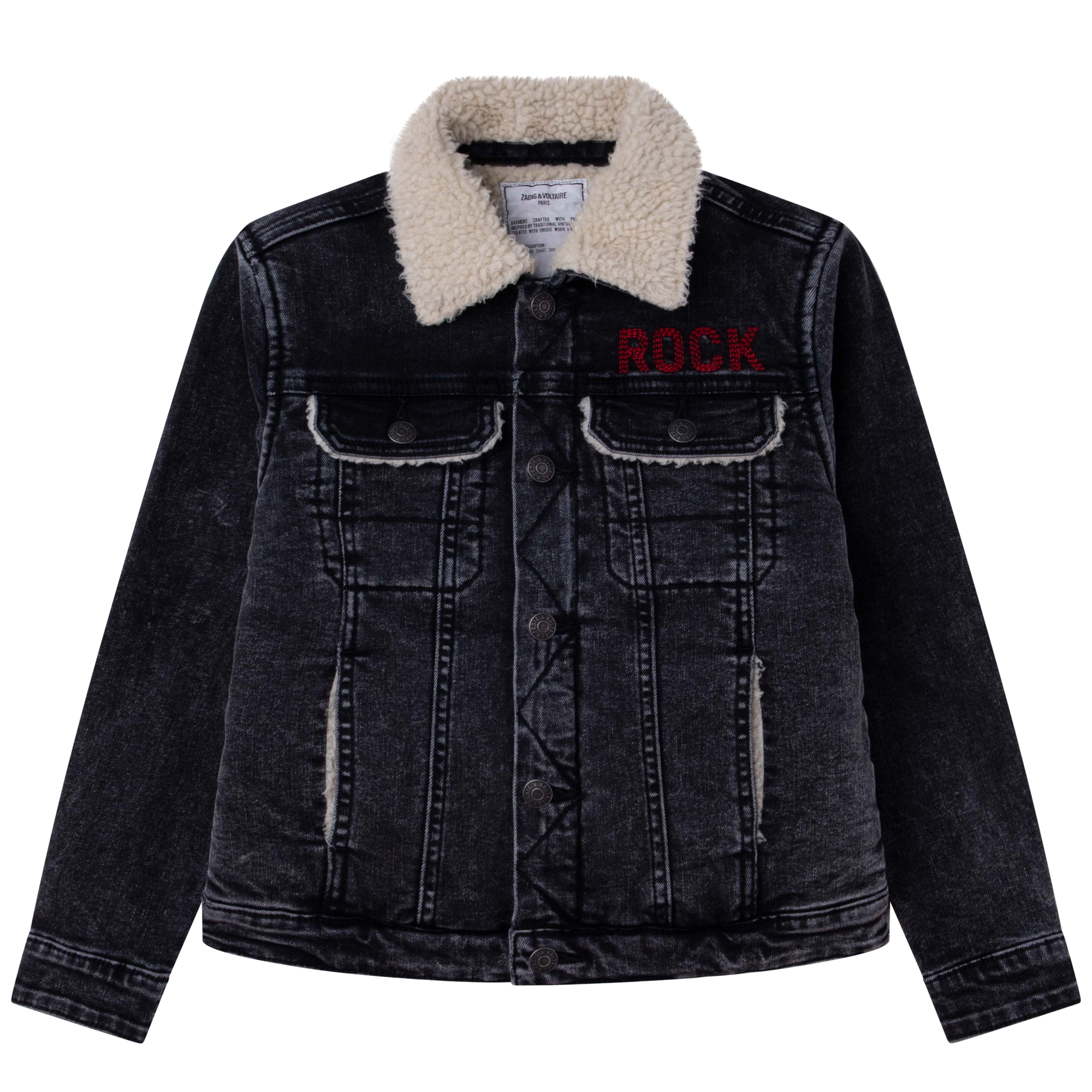 Polar fleece-lined jean jacket ZADIG & VOLTAIRE for BOY