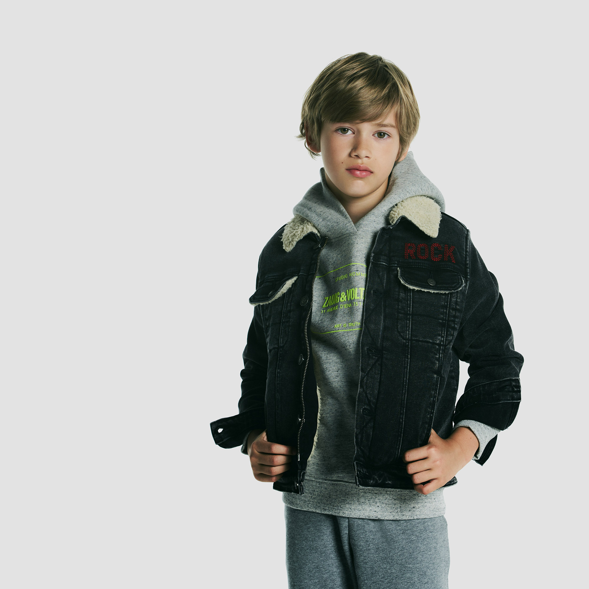 Polar fleece-lined jean jacket ZADIG & VOLTAIRE for BOY