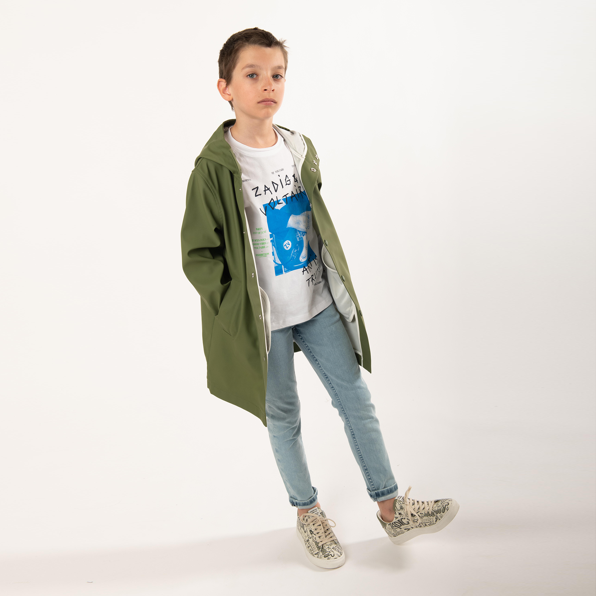 Hooded water-resistant oilskin ZADIG & VOLTAIRE for BOY