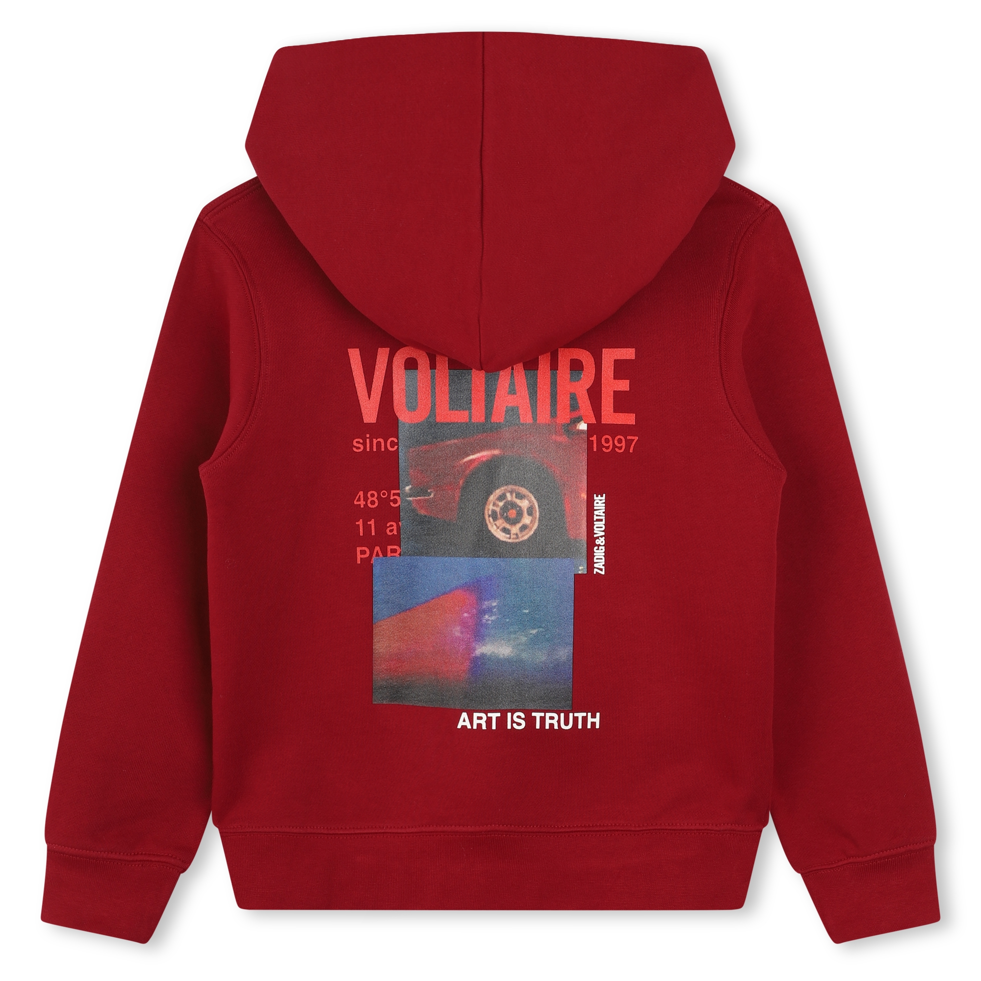 ZADIG VOLTAIRE Sweat shirt a capuche garcon rouge Kids around