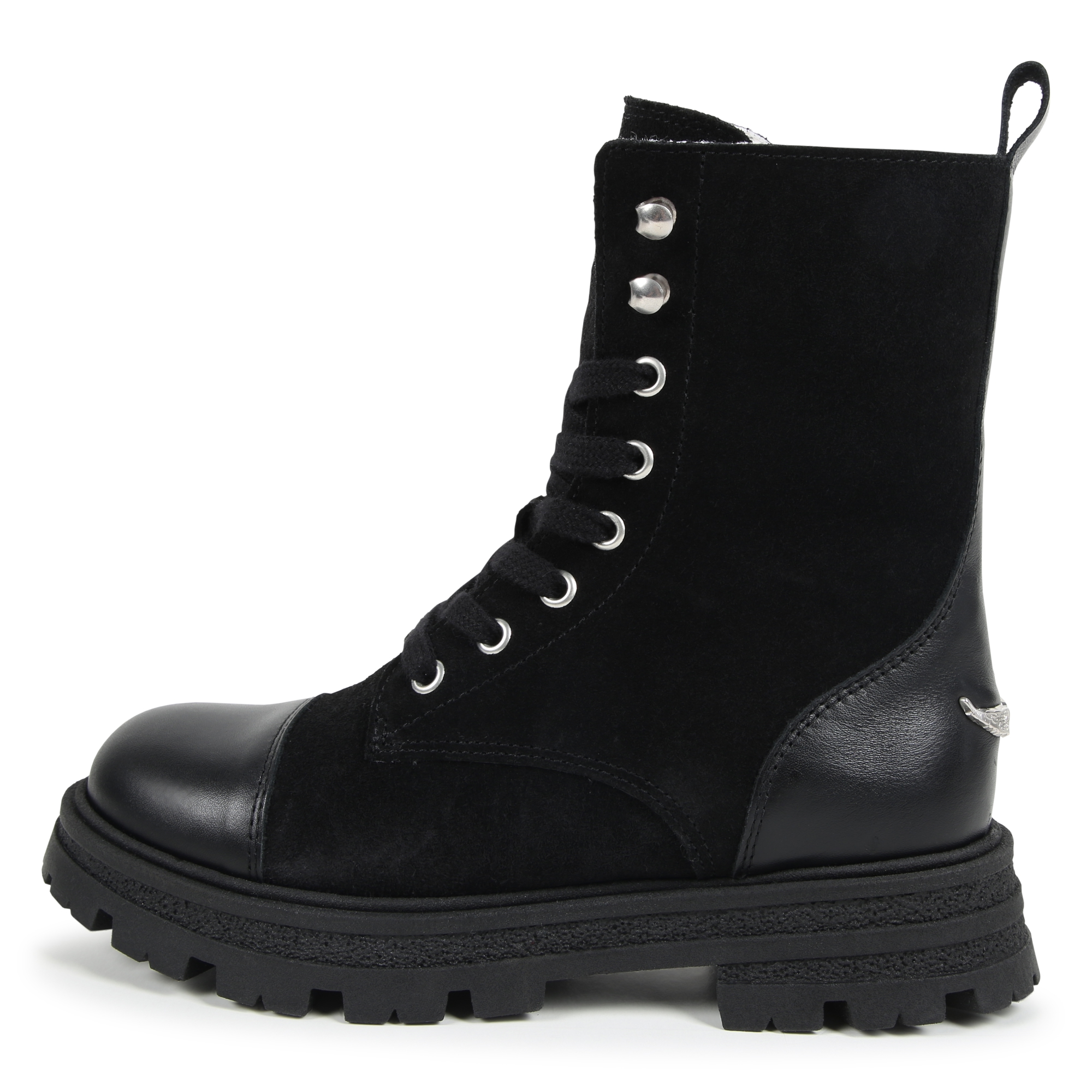 Bottines à lacets en cuir de vachette ZADIG & VOLTAIRE pour FILLE