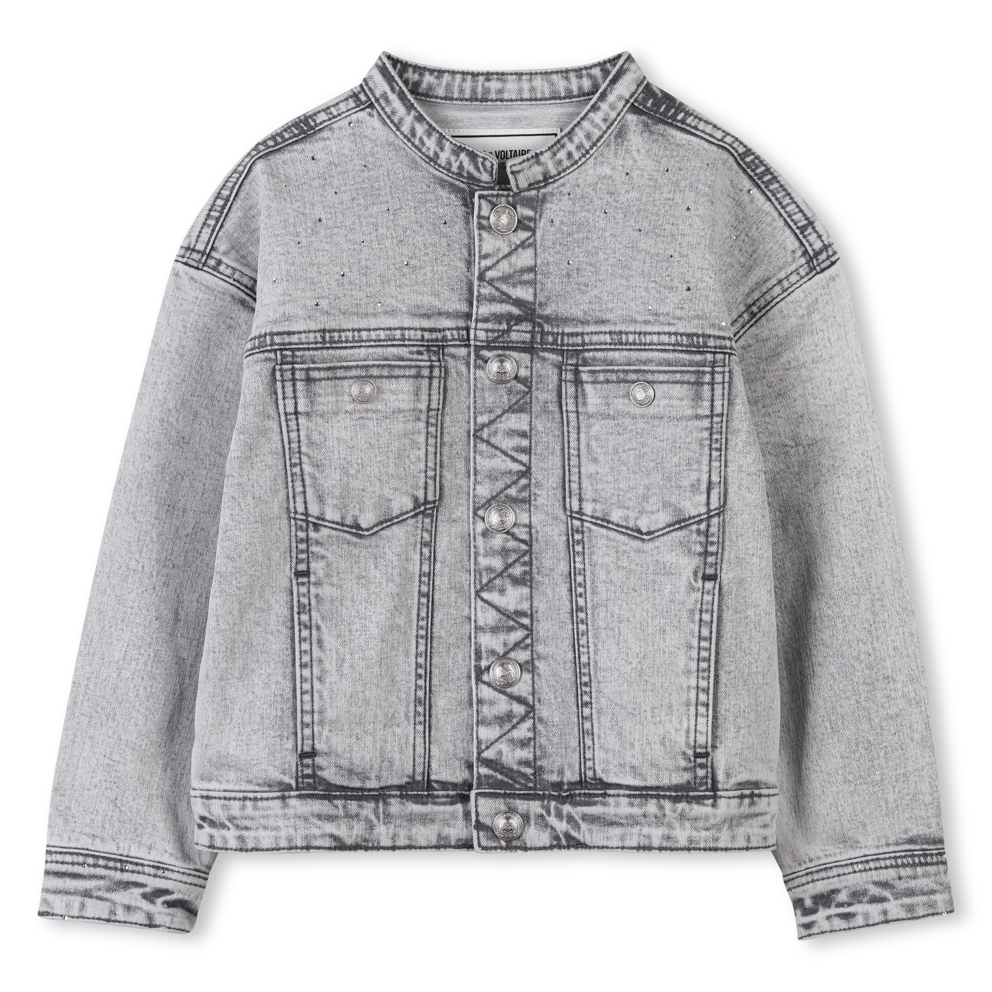 Denim jacket with diamantés ZADIG & VOLTAIRE for GIRL