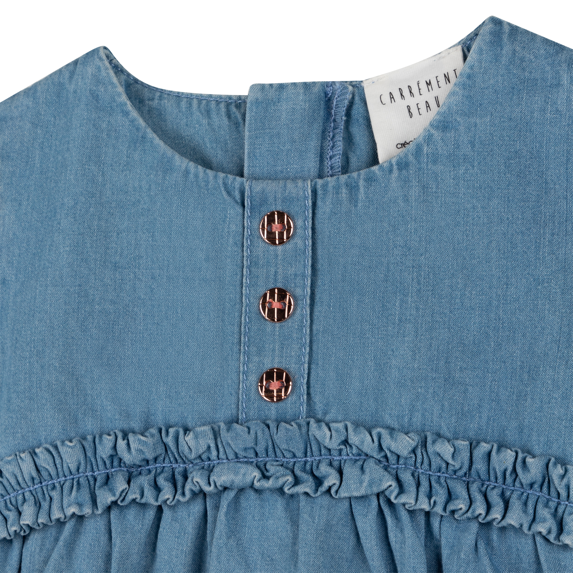 Light denim dress with pockets CARREMENT BEAU for GIRL