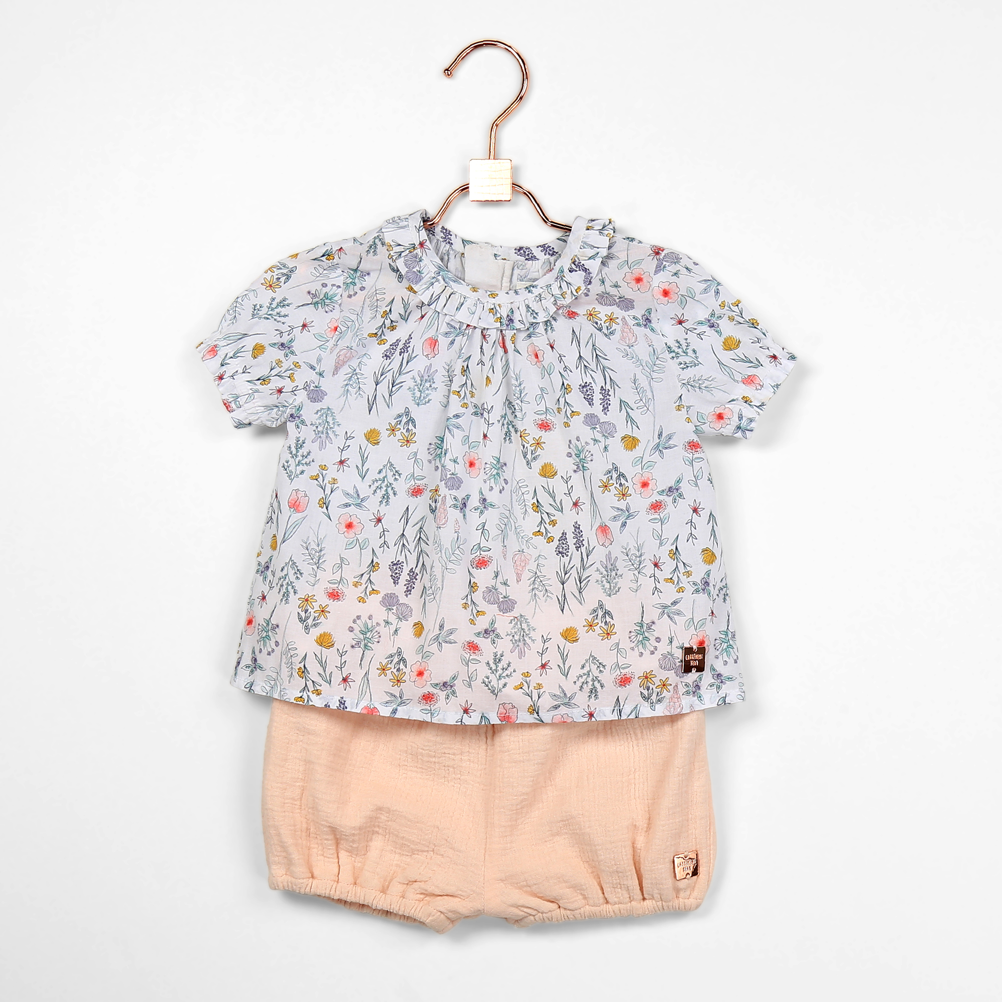 Waffled cotton shorts CARREMENT BEAU for GIRL