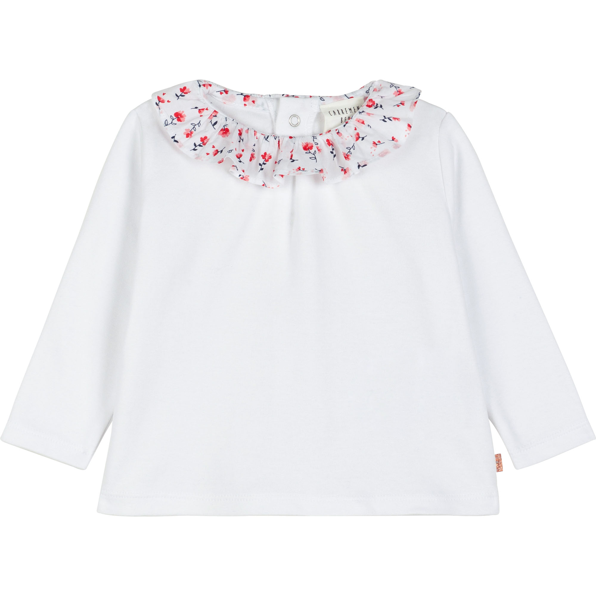 Ruffled-collar cotton T-shirt CARREMENT BEAU for GIRL