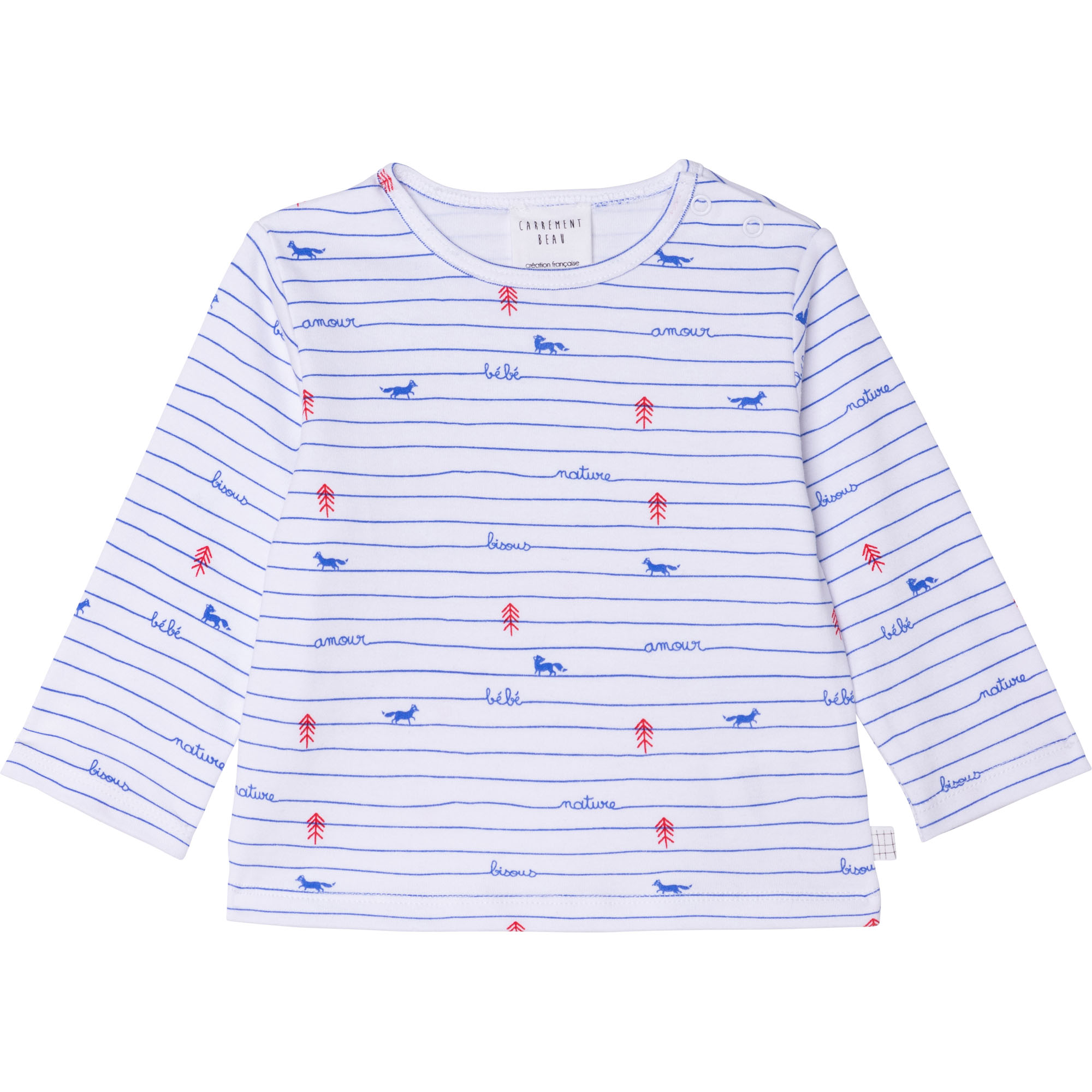 Striped cotton interlock T-shirt CARREMENT BEAU for BOY