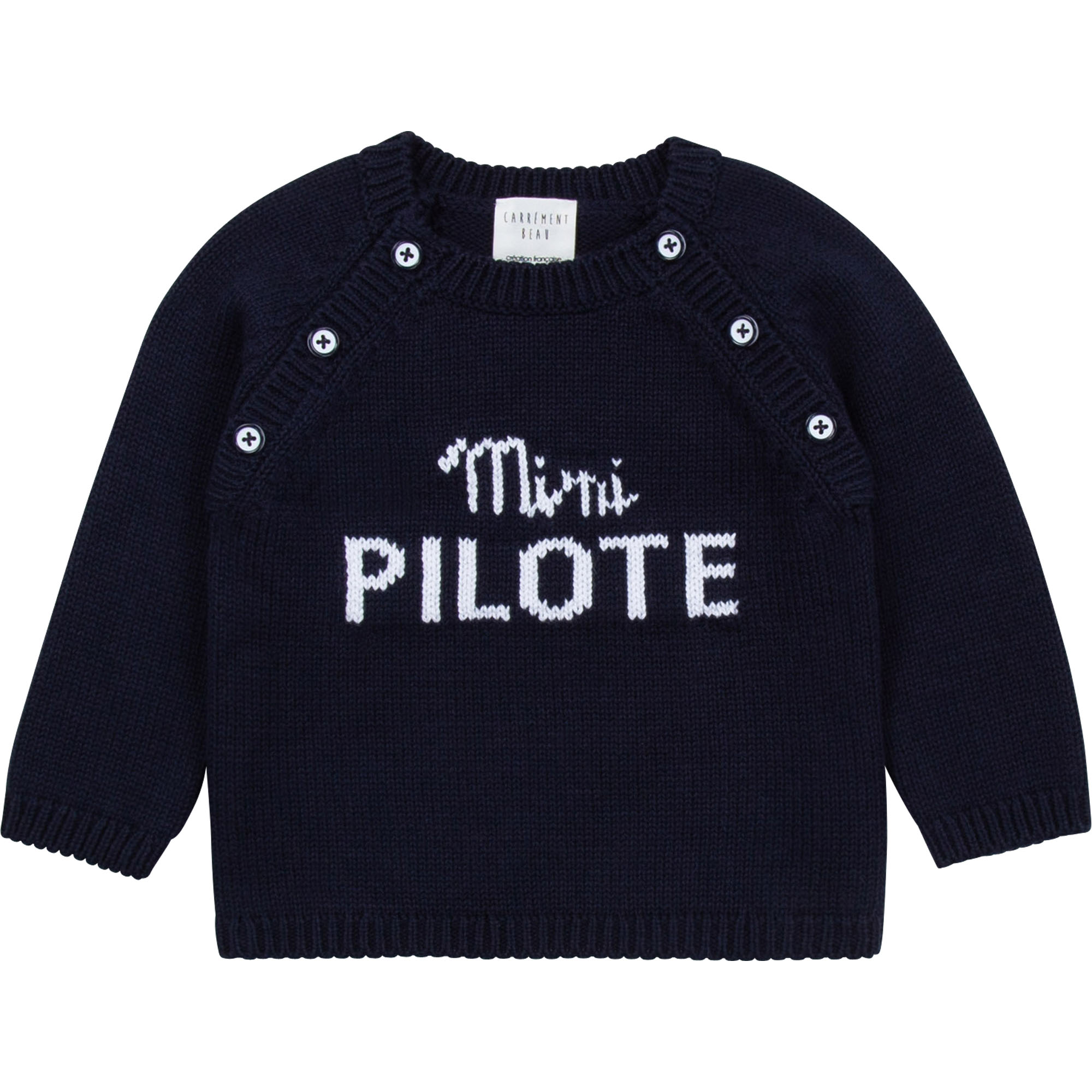 Cotton and wool buttoned sweater CARREMENT BEAU for BOY