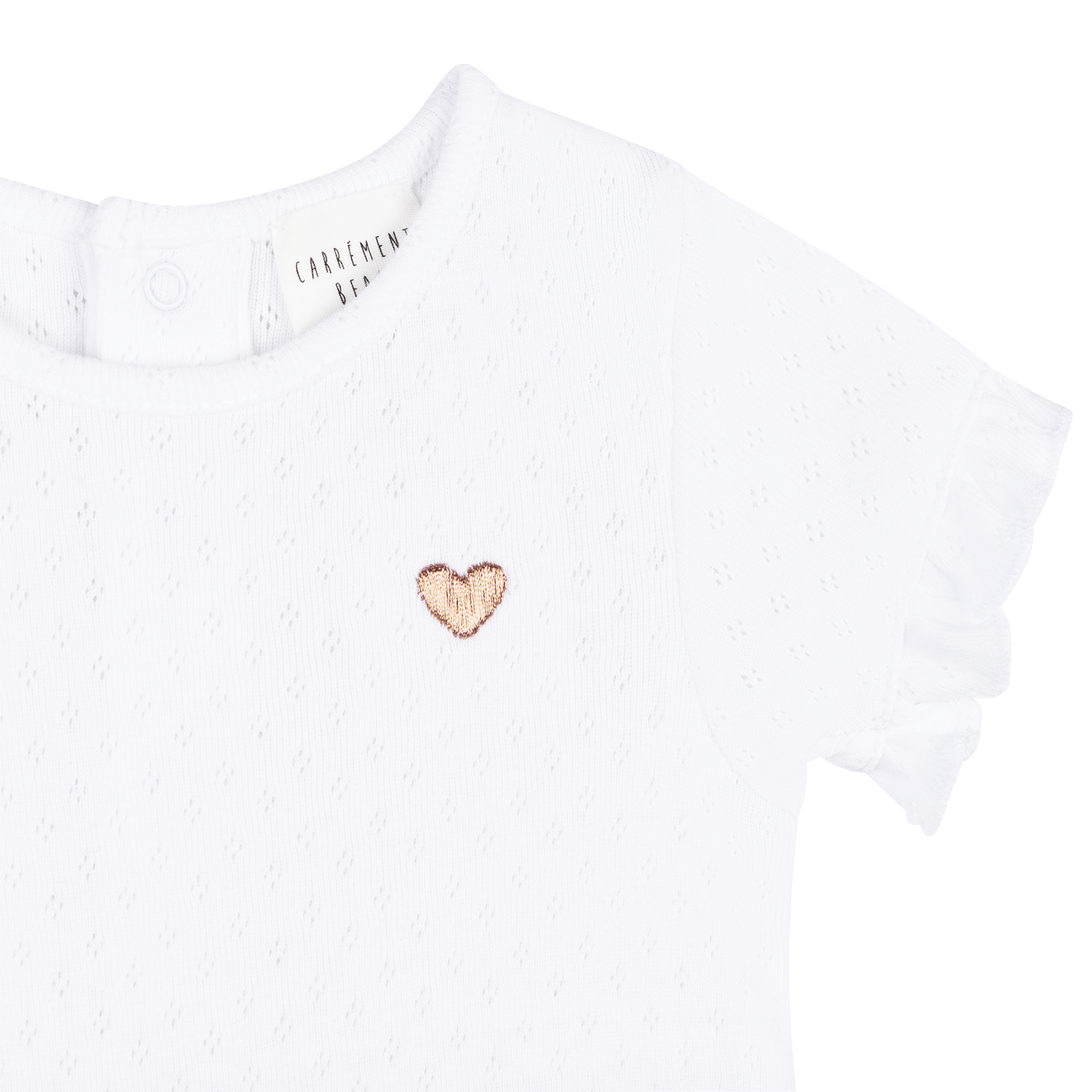 Openwork-knit cotton T-shirt CARREMENT BEAU for GIRL