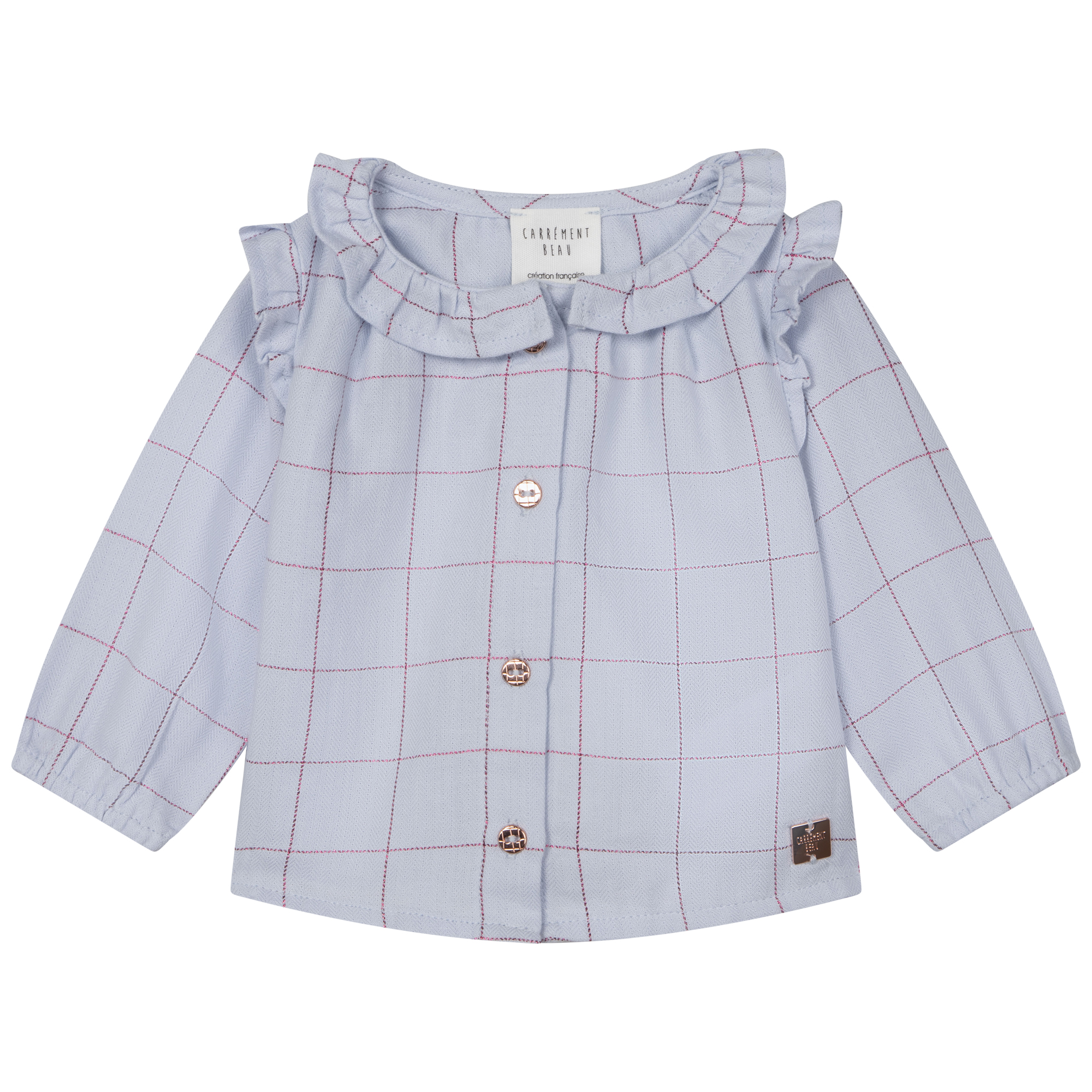 Frilled flannel blouse CARREMENT BEAU for GIRL