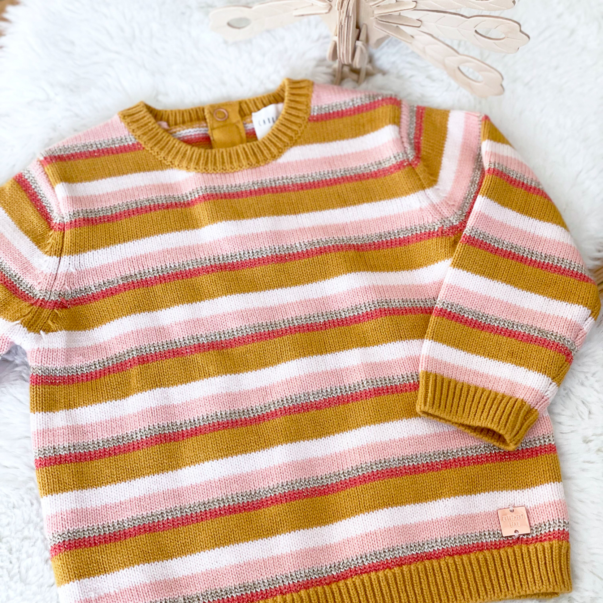 Striped knitted jumper CARREMENT BEAU for GIRL