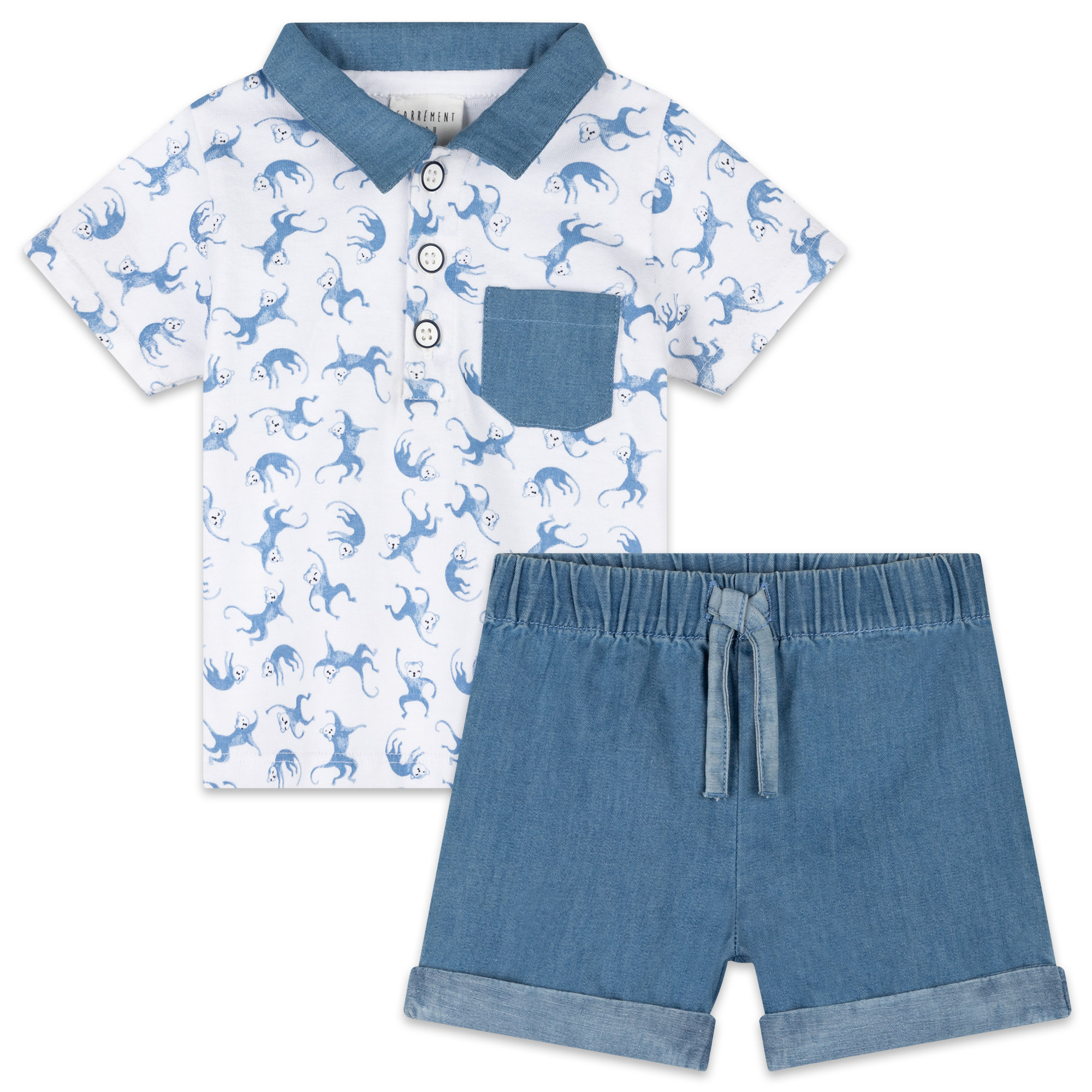 Cotton polo and shorts set CARREMENT BEAU for BOY