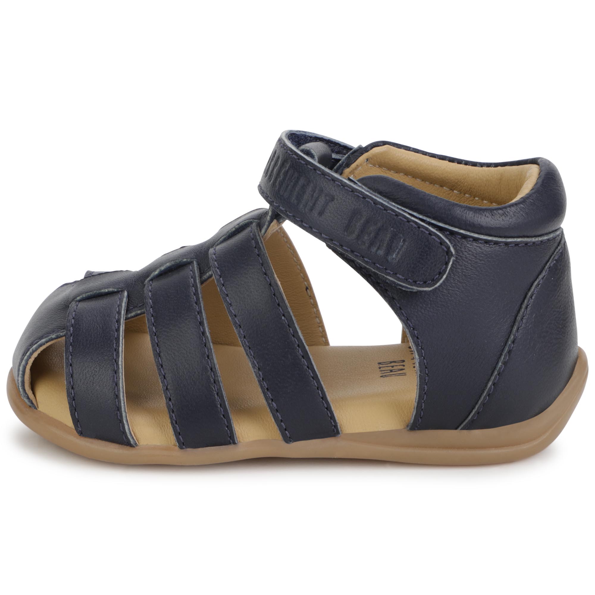 Leather hook-and-loop sandals CARREMENT BEAU for BOY