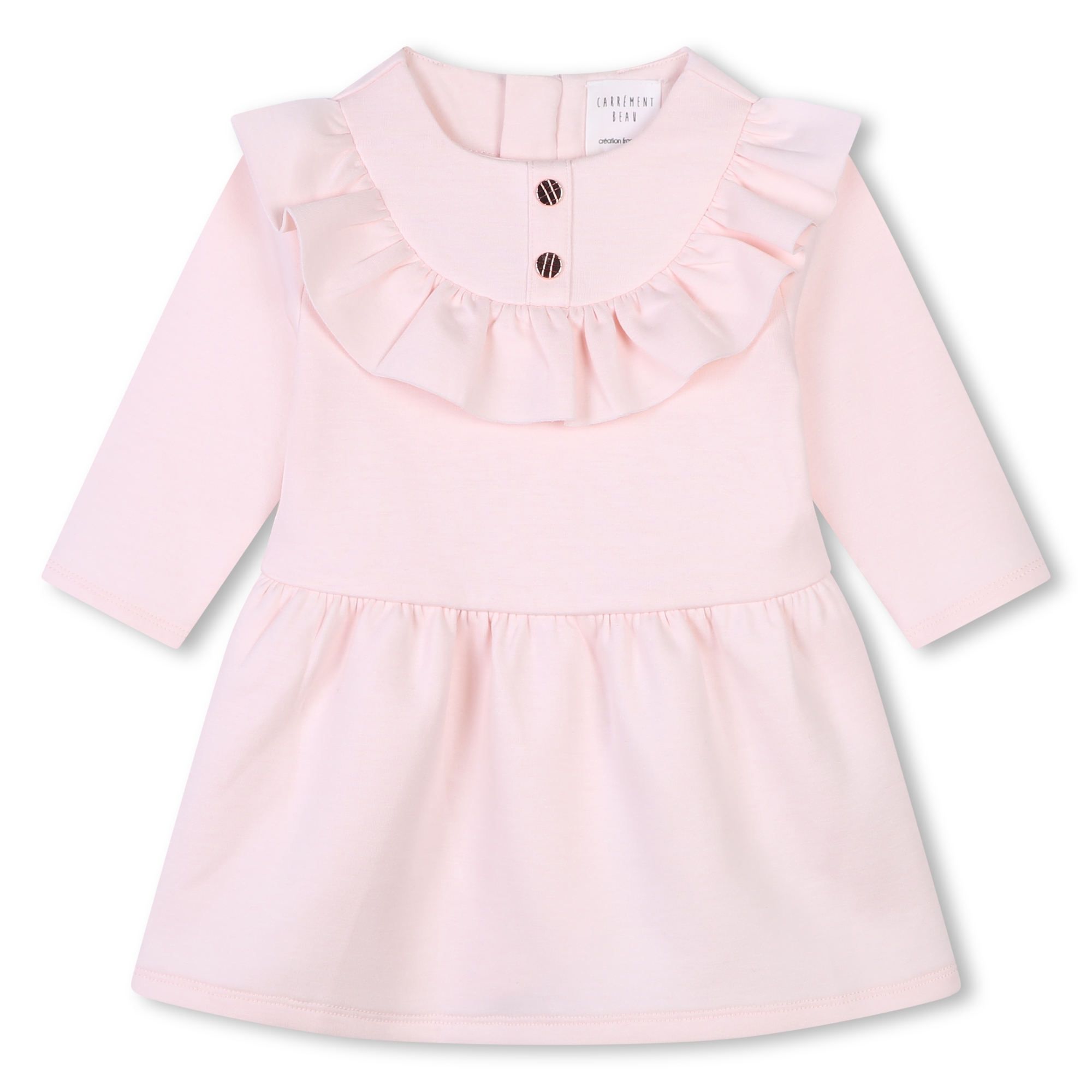 CARREMENT BEAU Robe a volants bebe rose Kids around