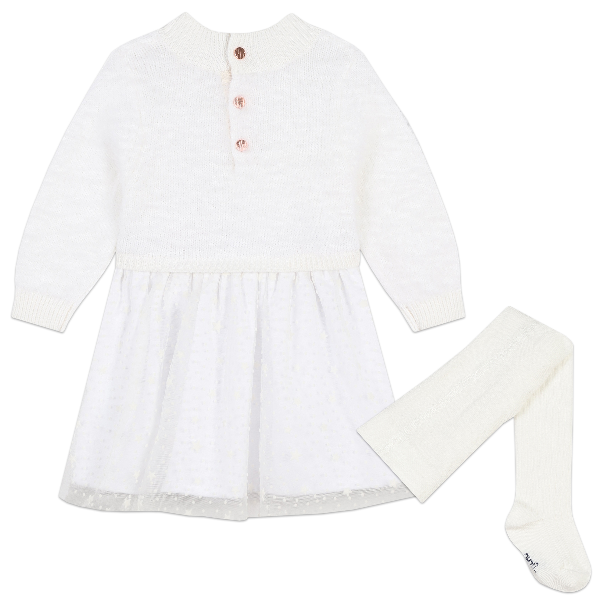 Bi-material knitted dress CARREMENT BEAU for GIRL