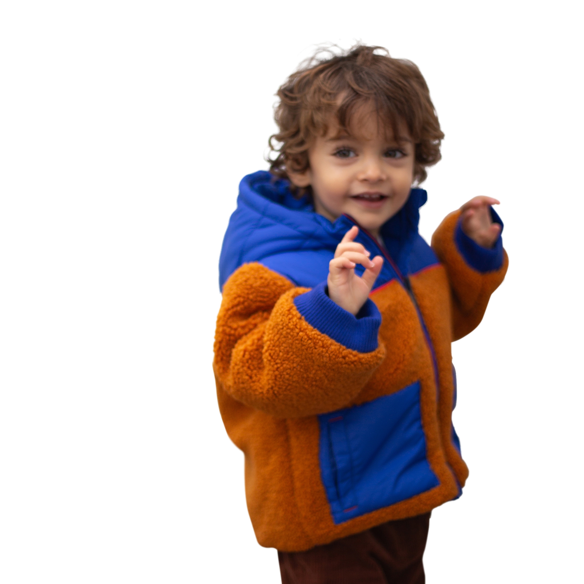 Two-tone bi-material coat CARREMENT BEAU for BOY