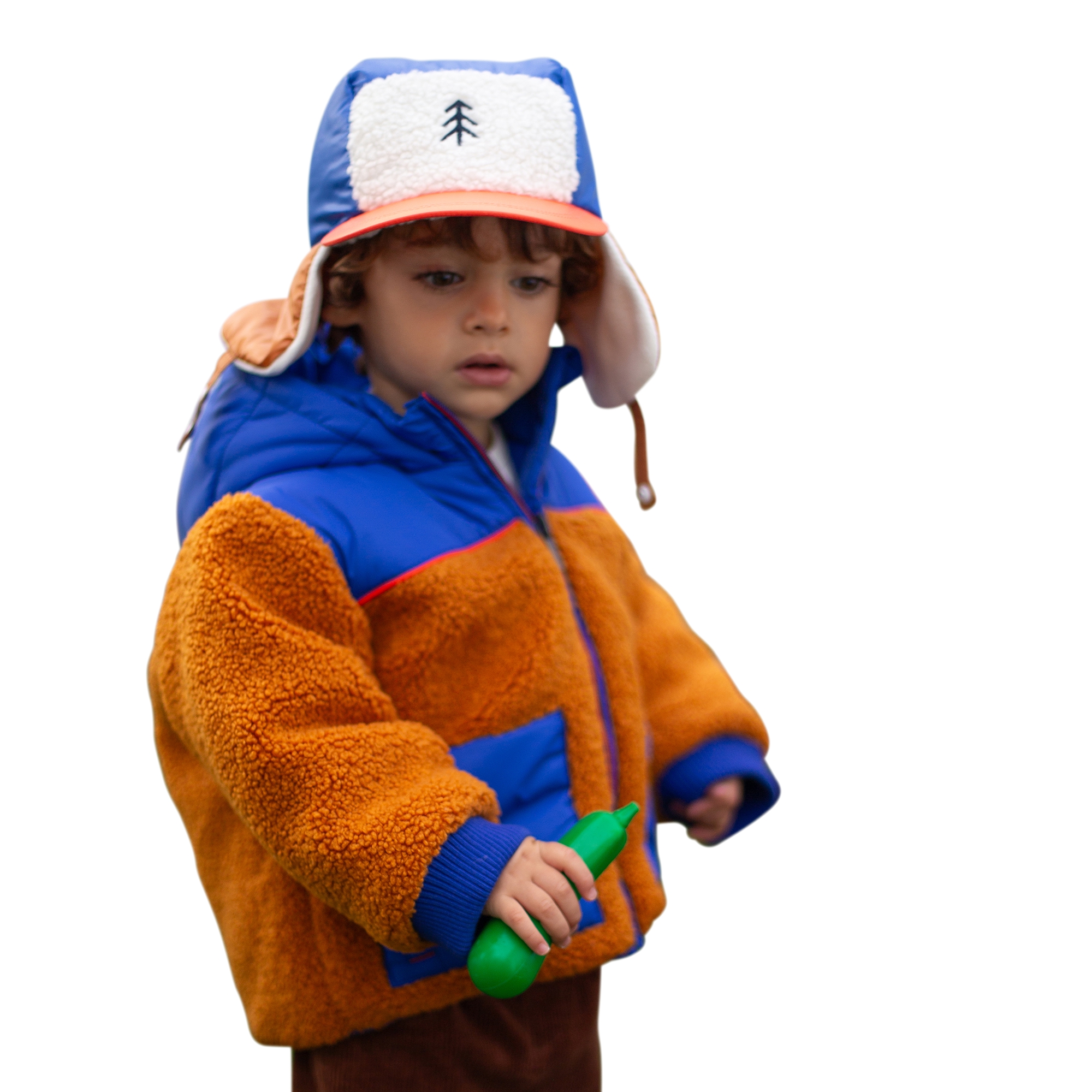 Two-tone bi-material coat CARREMENT BEAU for BOY