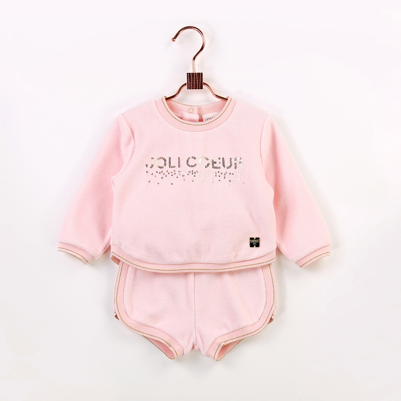 Carrement Beau Short Eponge En Coton Biologique Bebe Rose Kids Around