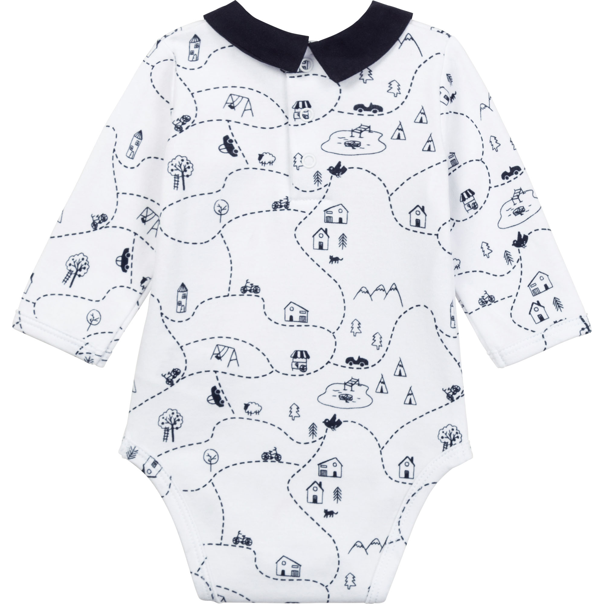 Cotton onesie with collar CARREMENT BEAU for BOY