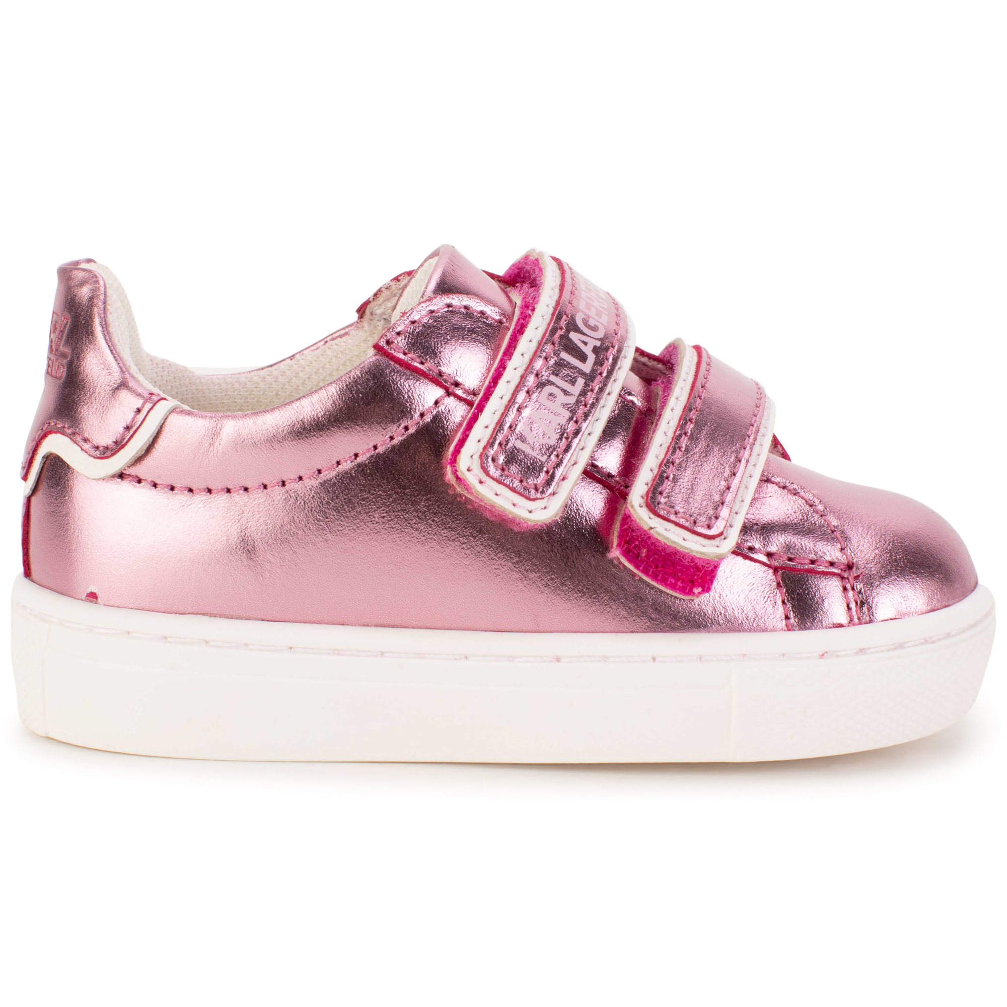 Metallic leather trainers KARL LAGERFELD KIDS for GIRL