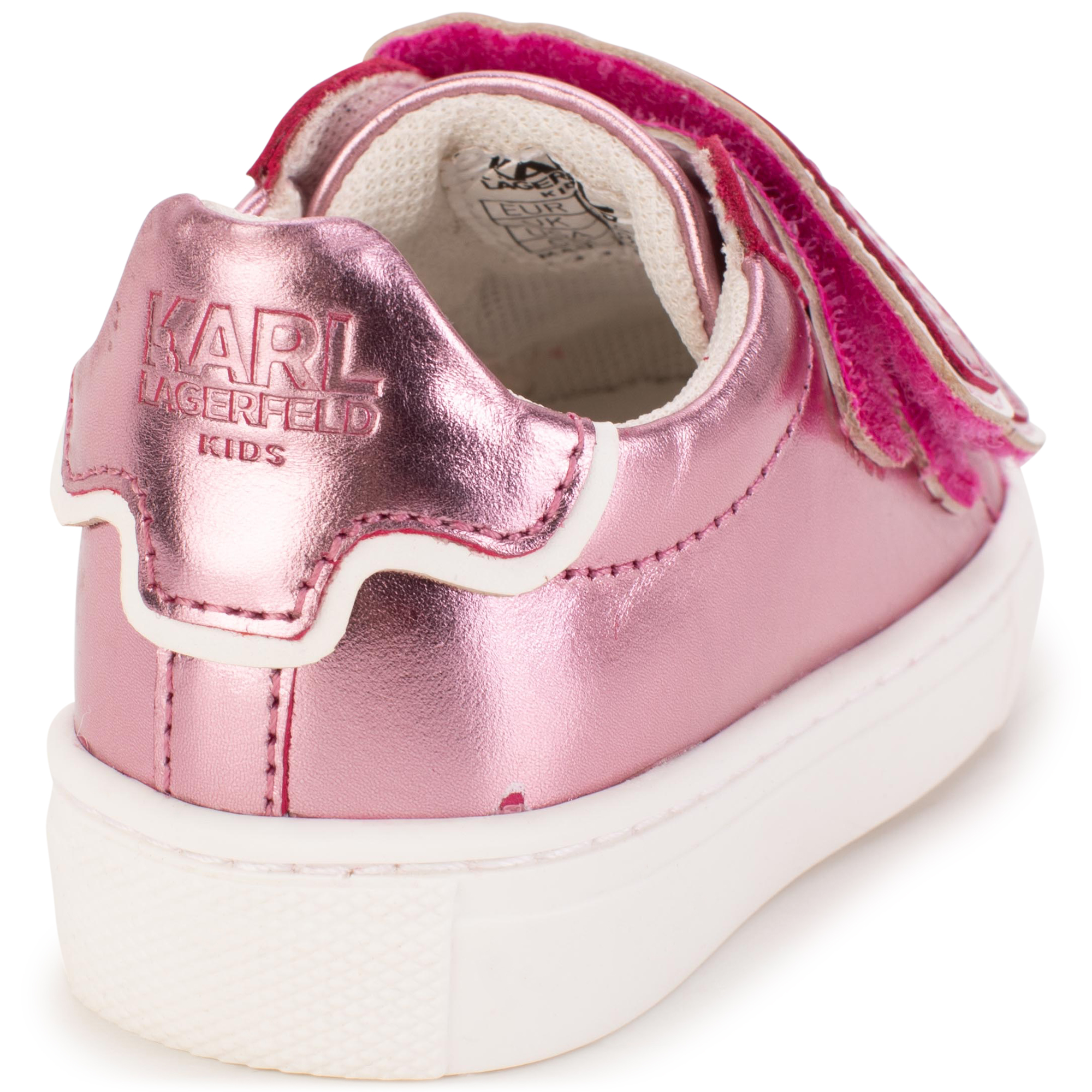 Metallic leather trainers KARL LAGERFELD KIDS for GIRL