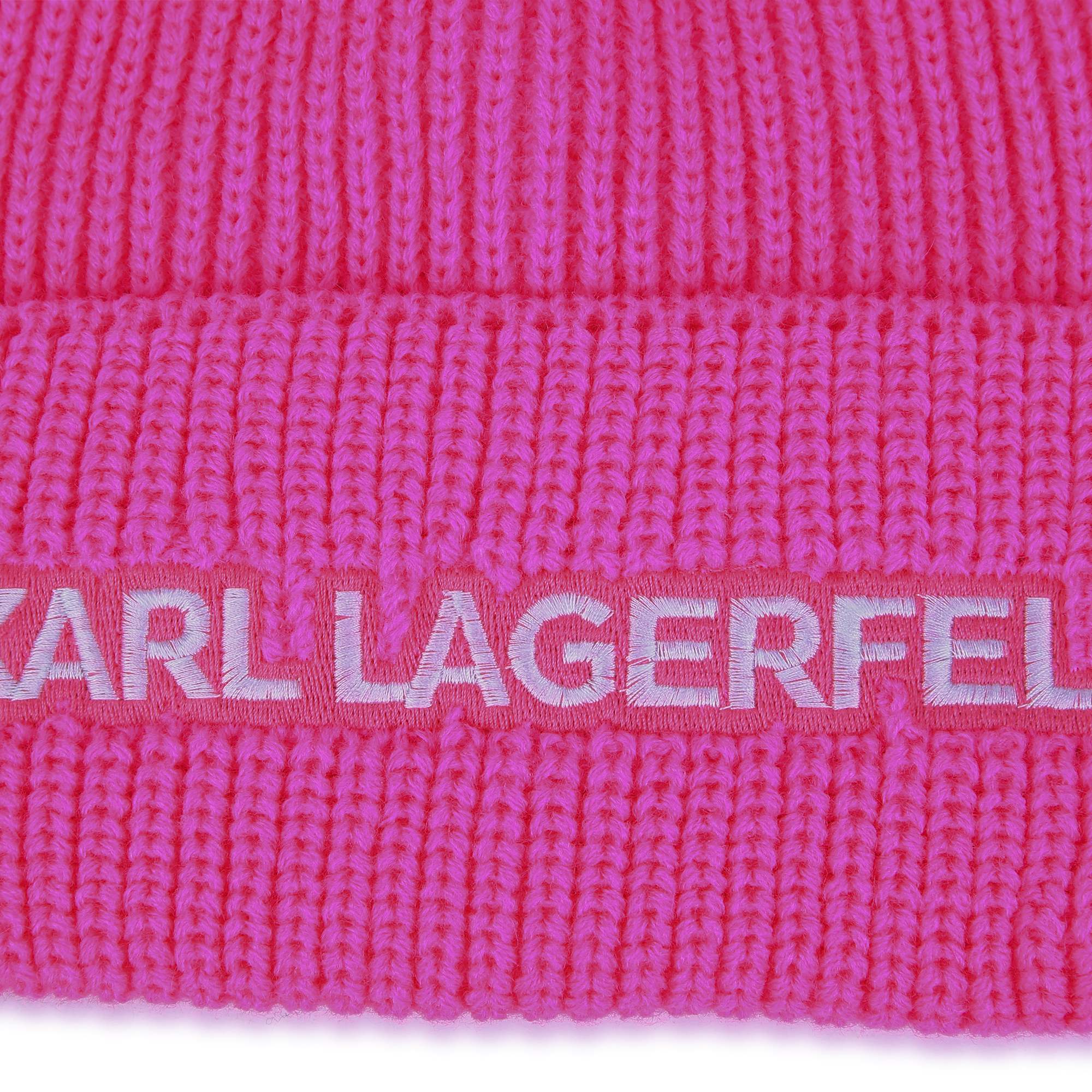 Knitted hat with embroidery KARL LAGERFELD KIDS for GIRL