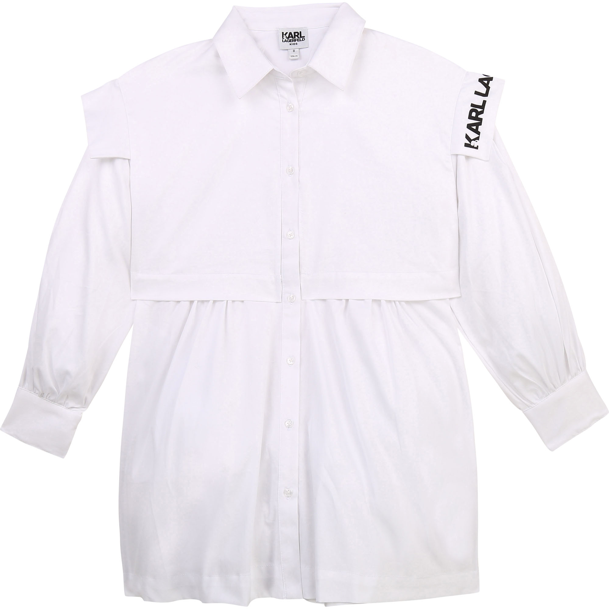 Vestito camicia in popeline KARL LAGERFELD KIDS Per BAMBINA