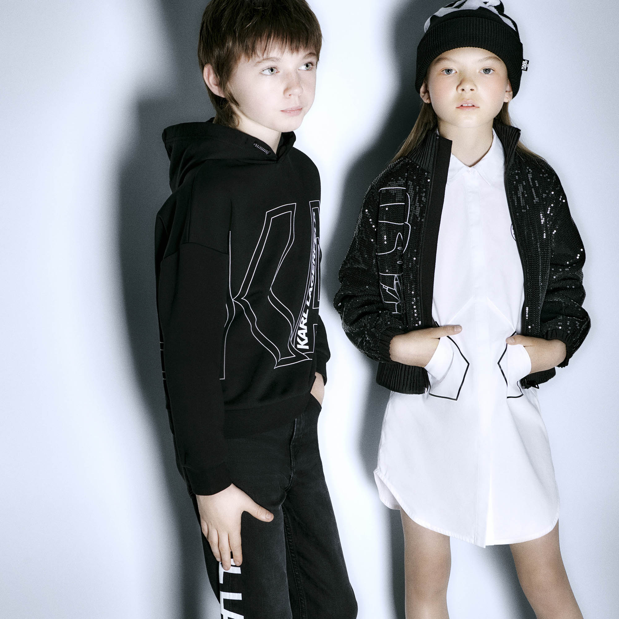 Overhemdjurk met logo KARL LAGERFELD KIDS Voor