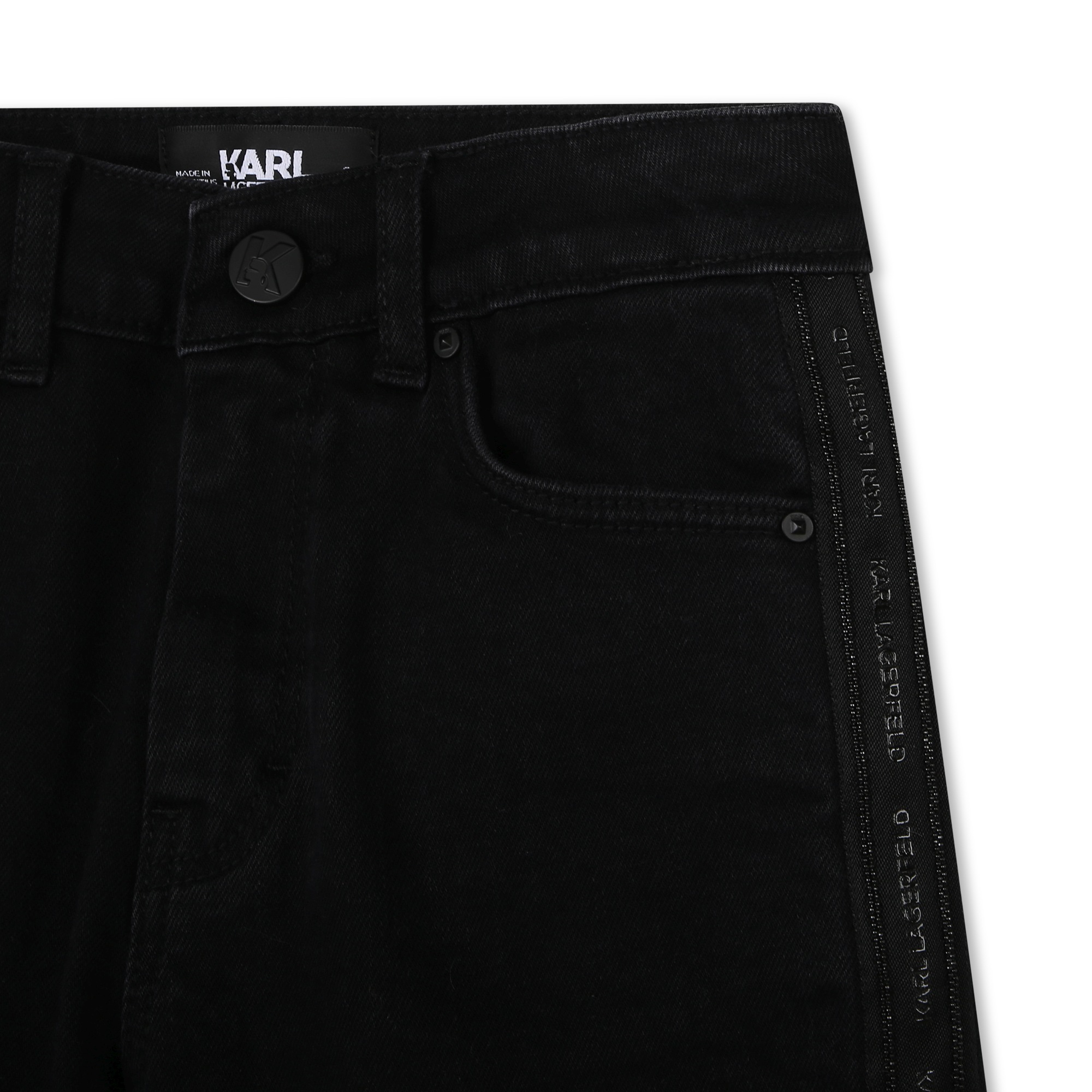 Katoenen jeans met pareltjes KARL LAGERFELD KIDS Voor