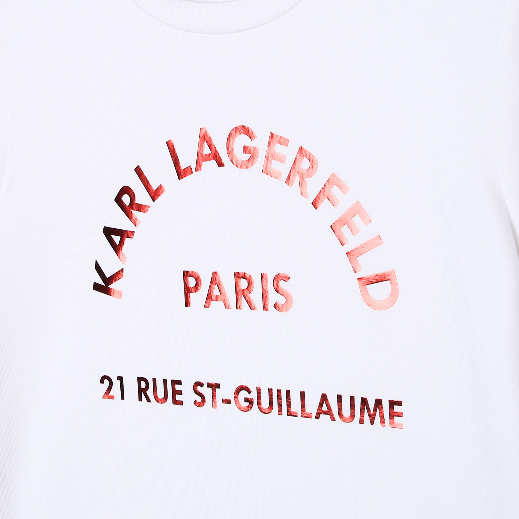 Flocked short-sleeved T-shirt KARL LAGERFELD KIDS for GIRL