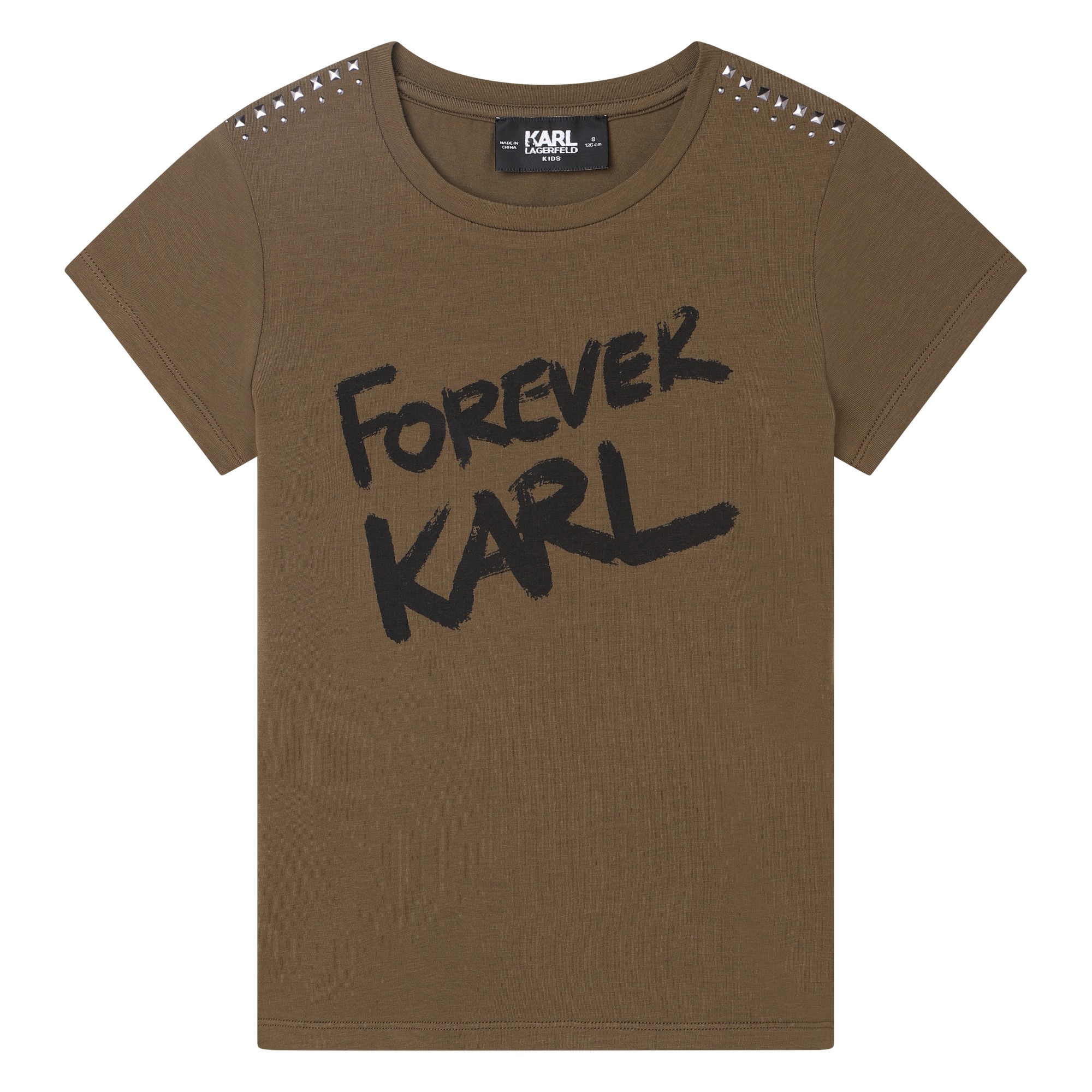 Katoenen T-shirt korte mouwen KARL LAGERFELD KIDS Voor