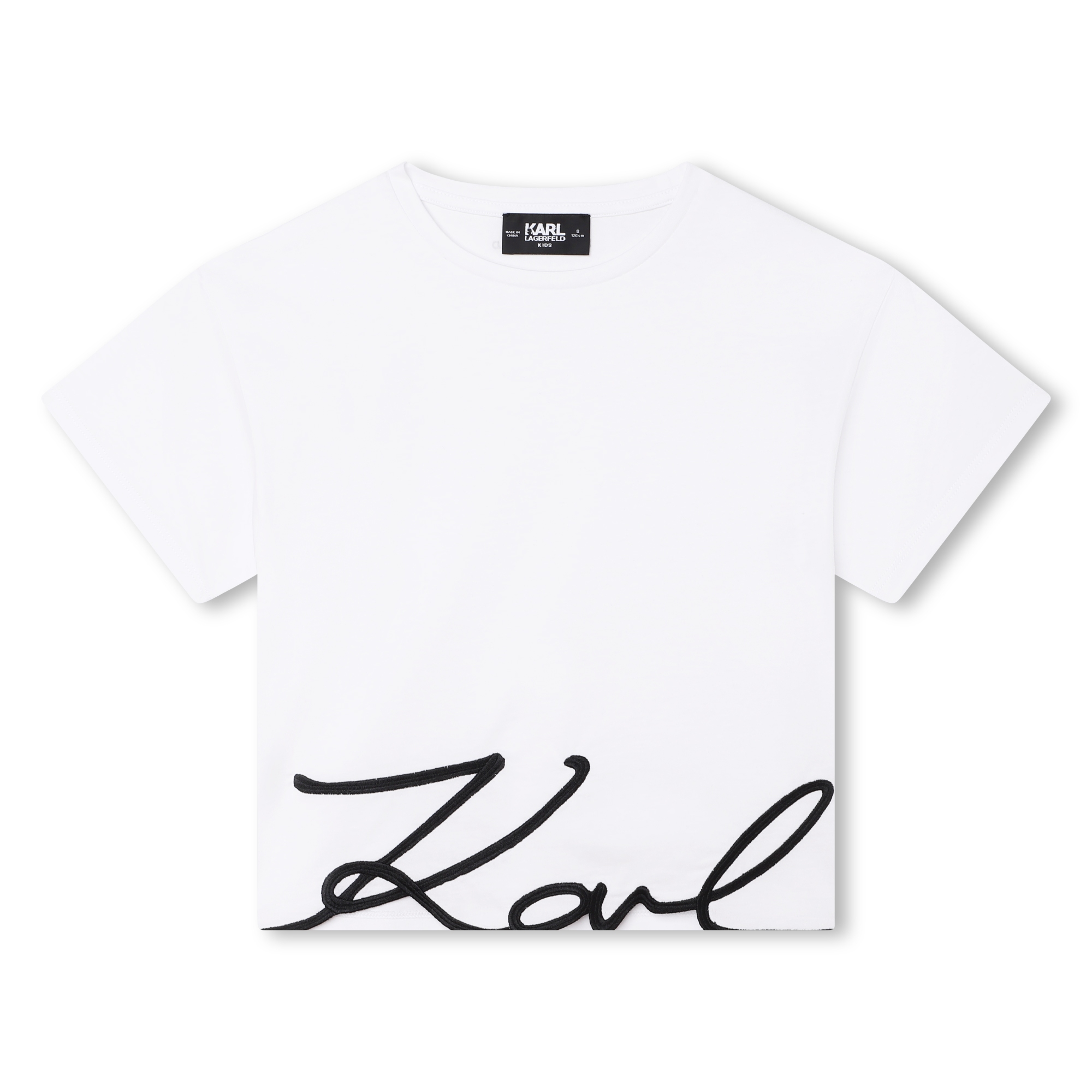 Embroidered cotton T-shirt KARL LAGERFELD KIDS for GIRL