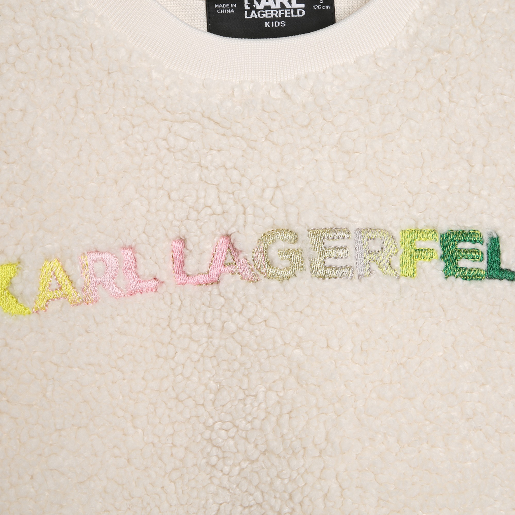 Sweat-shirt polaire moutonnée KARL LAGERFELD KIDS pour FILLE