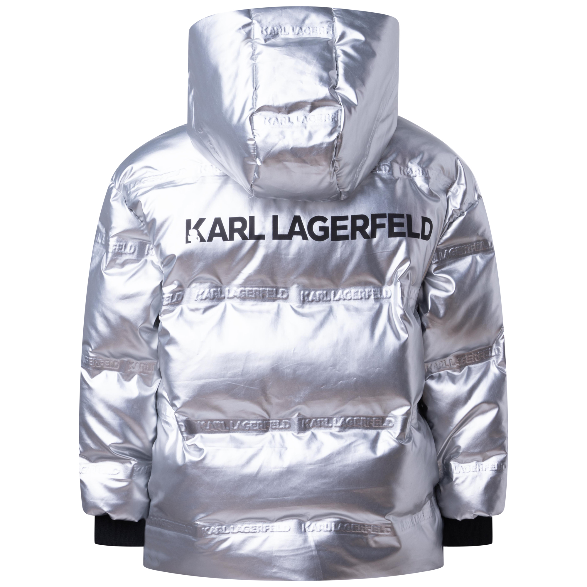 Metallic hooded parka KARL LAGERFELD KIDS for GIRL