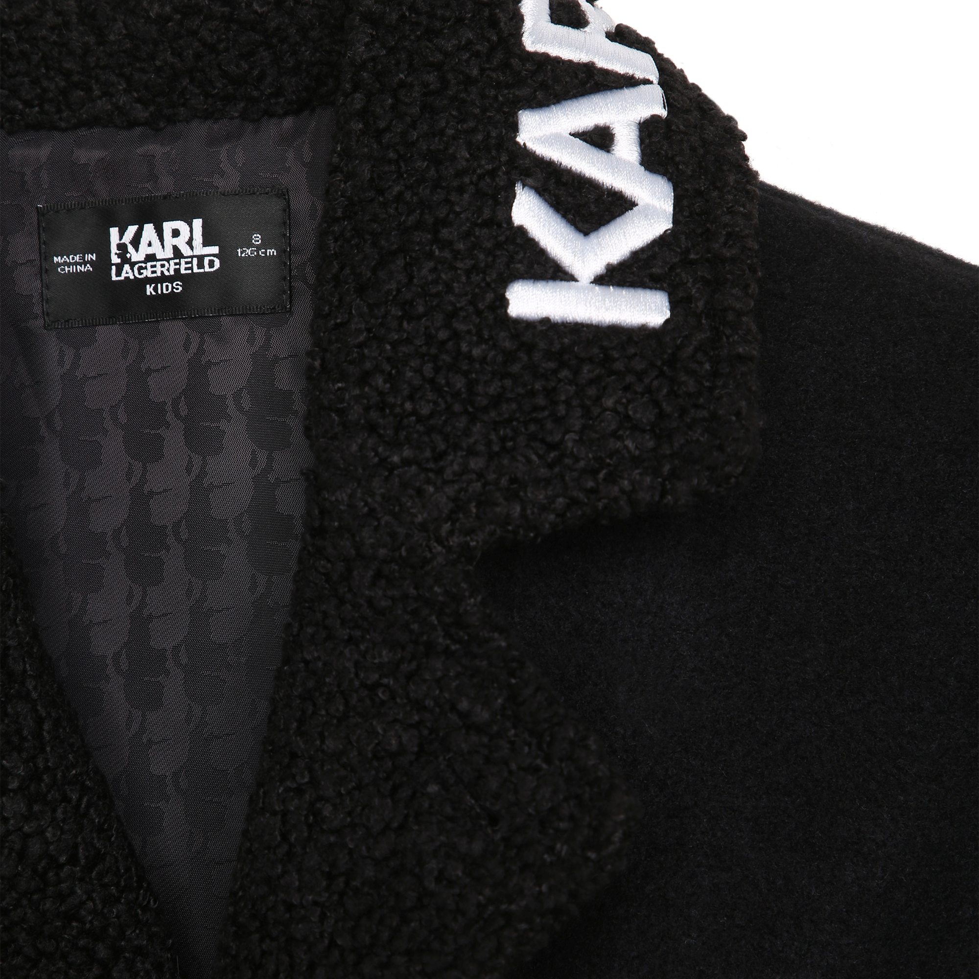 Long bi-material coat KARL LAGERFELD KIDS for GIRL