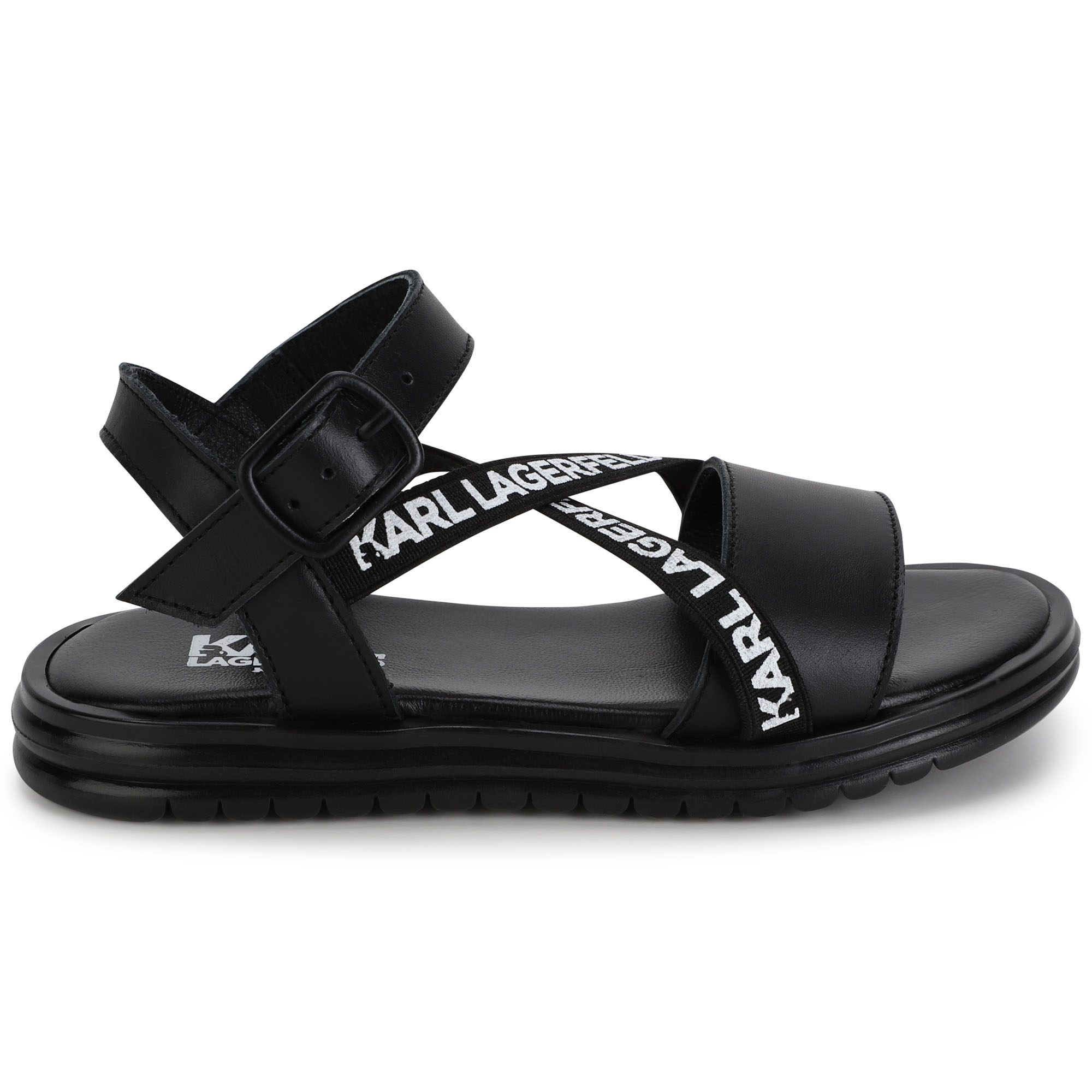 Leather sandals with buckles KARL LAGERFELD KIDS for GIRL