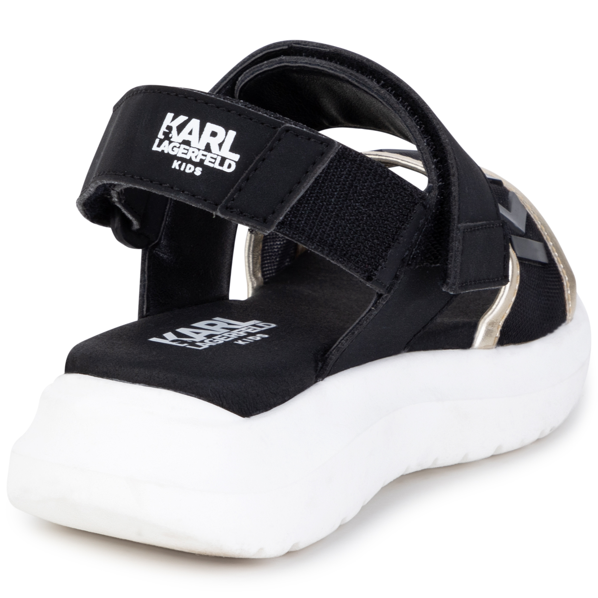 Leren sandalen met klittenband KARL LAGERFELD KIDS Voor