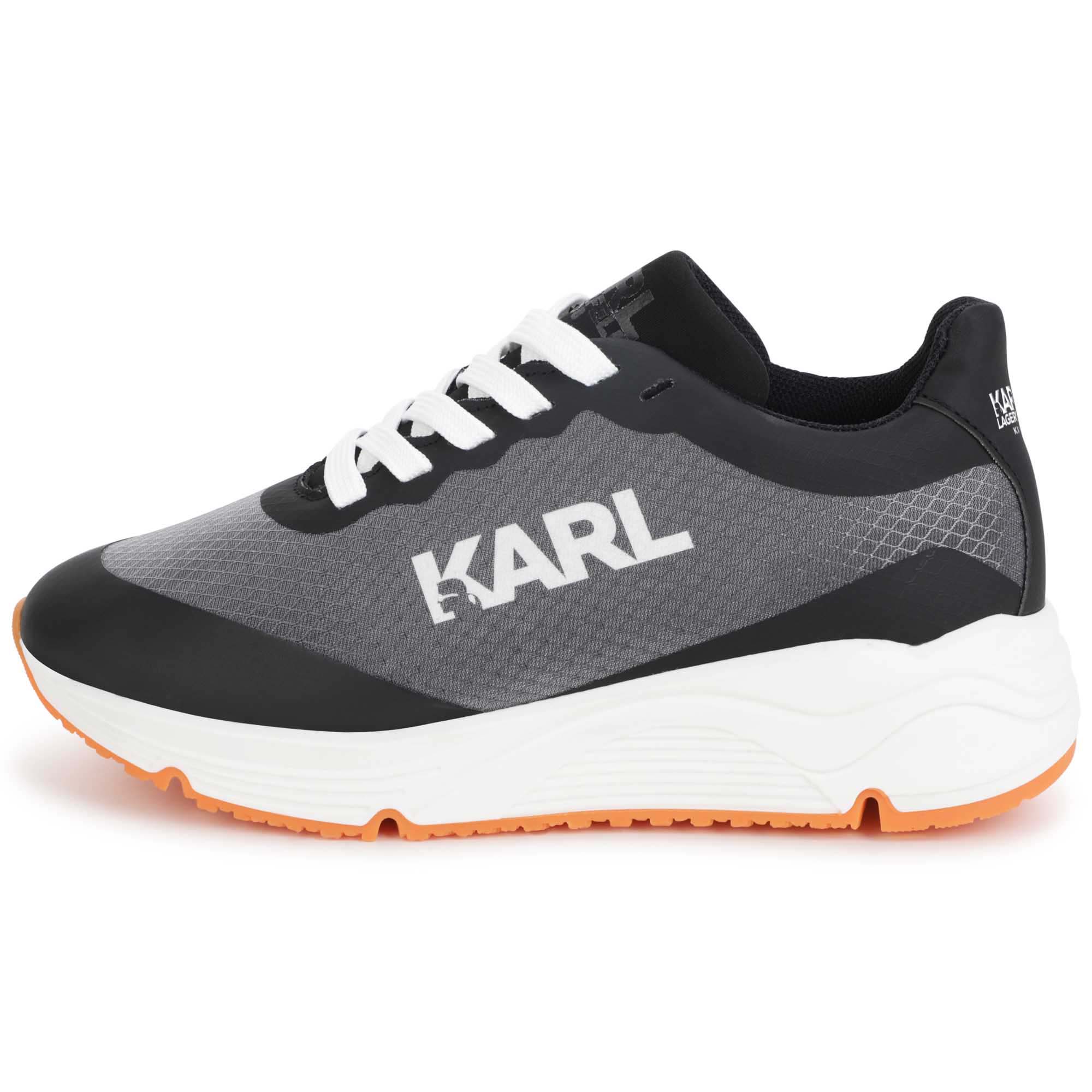 Dual-fabric lace-up trainers KARL LAGERFELD KIDS for GIRL