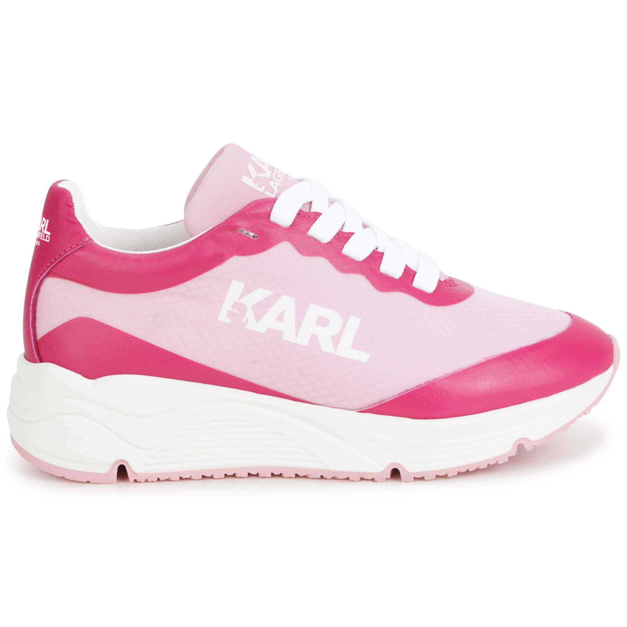 Dual-fabric lace-up trainers KARL LAGERFELD KIDS for GIRL