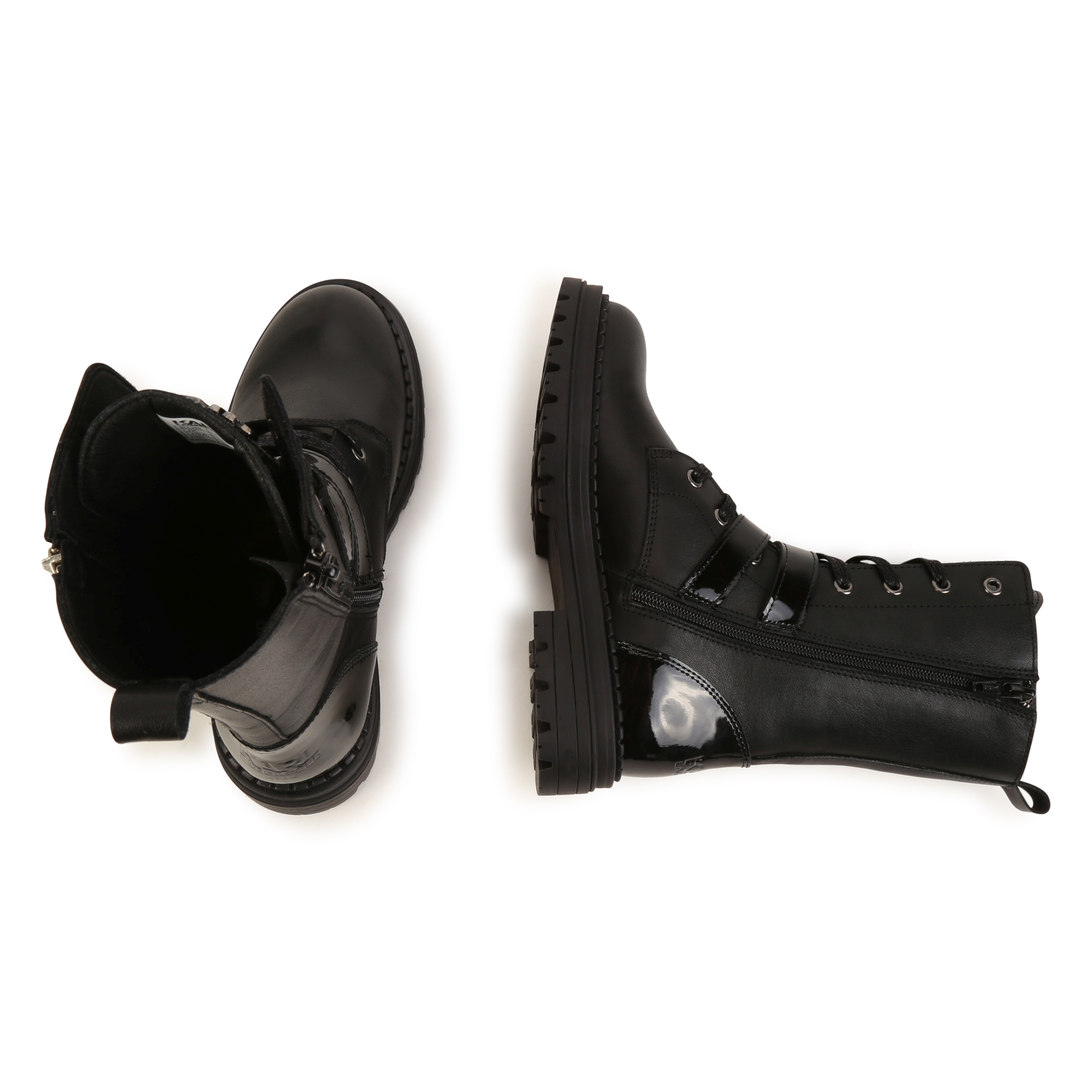 Zip-up leather ankle boots KARL LAGERFELD KIDS for GIRL