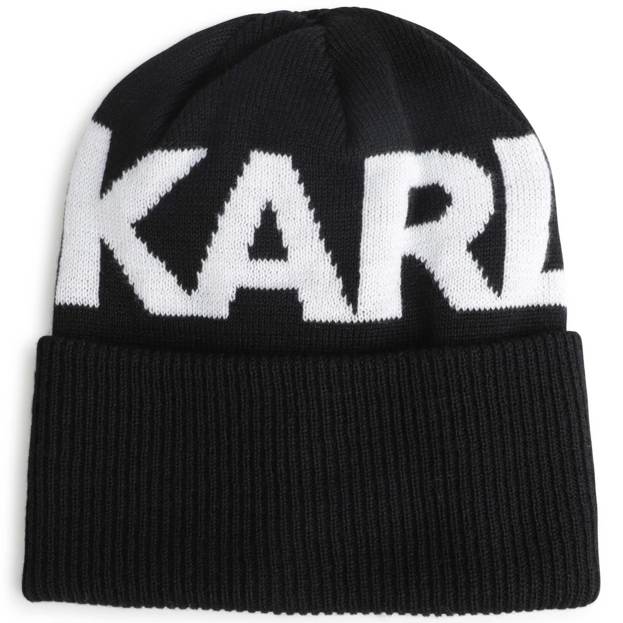 Knitted hat with turn-up KARL LAGERFELD KIDS for BOY