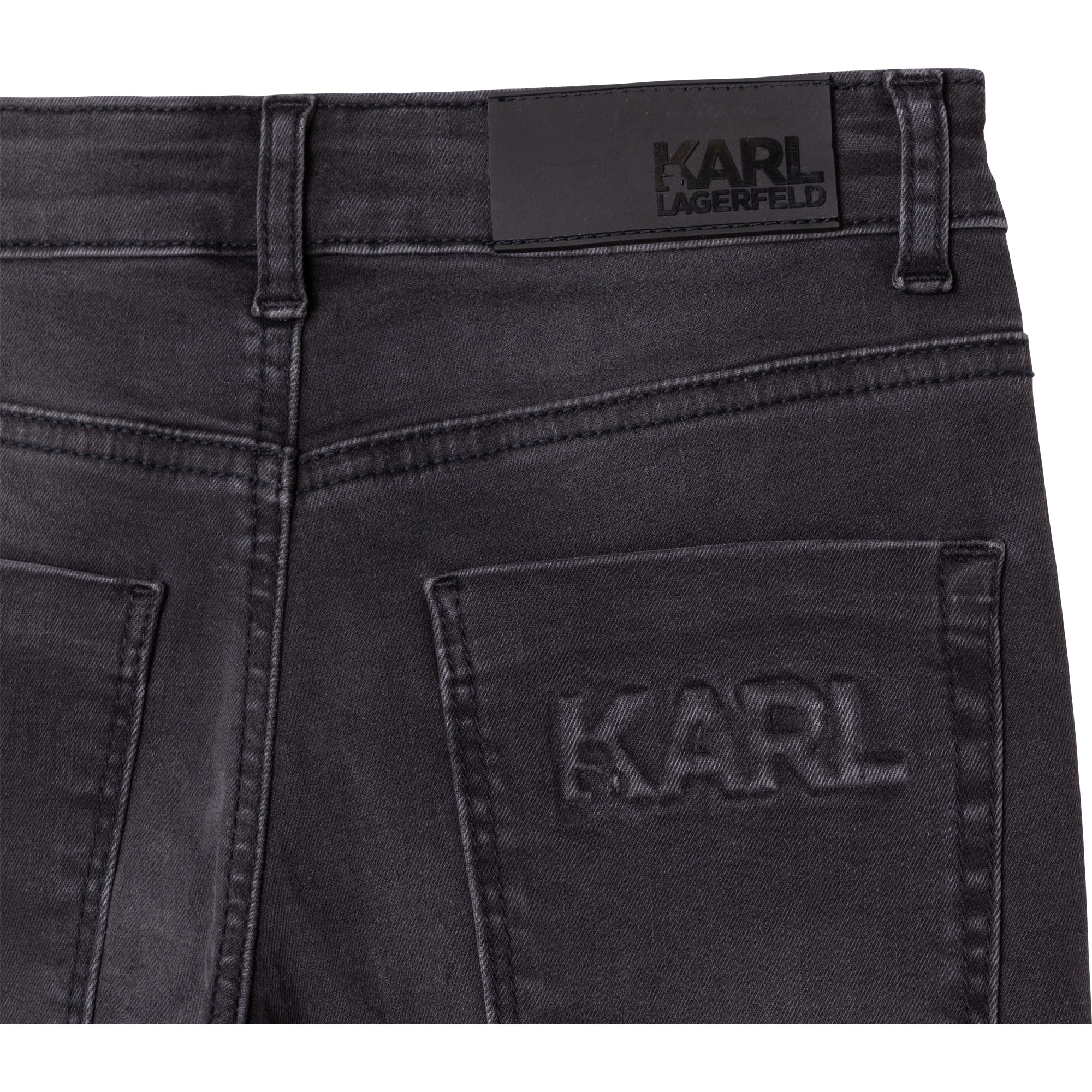 Jeans in denim con logo KARL LAGERFELD KIDS Per RAGAZZO