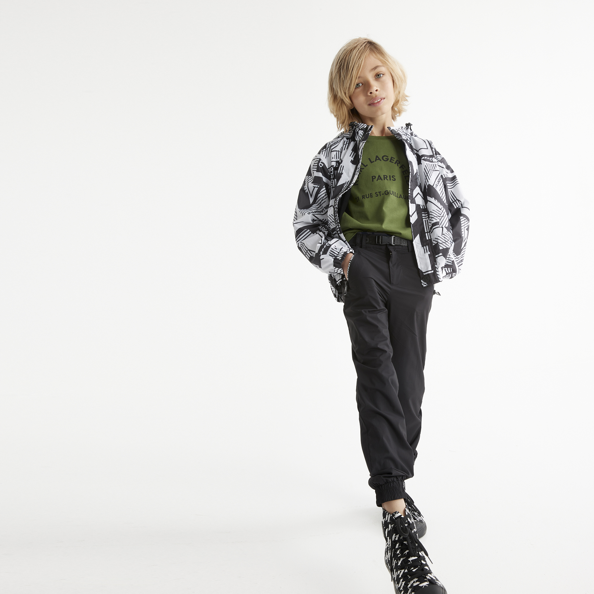 Trousers with zipper details KARL LAGERFELD KIDS for BOY