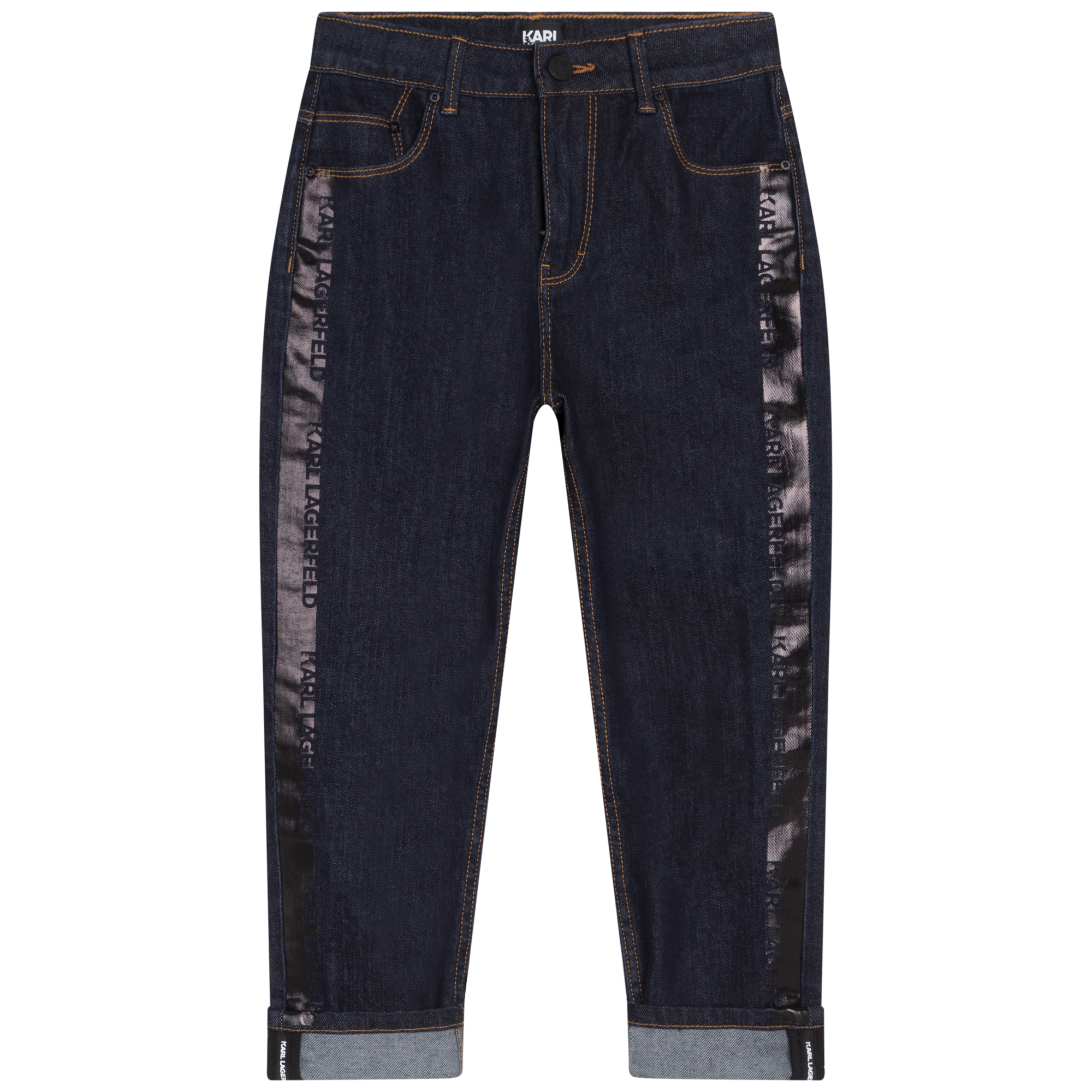 Cuffed elasticated jeans KARL LAGERFELD KIDS for BOY